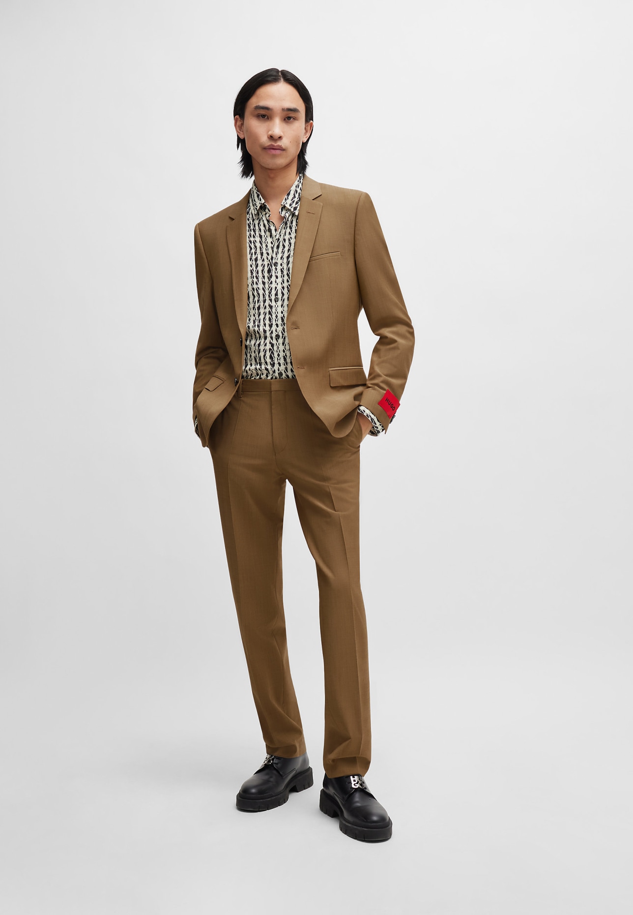 HUGO Business Anzug ARTI/HESTEN232X Extra-Slim Fit, Farbe: BEIGE (Bild 9)