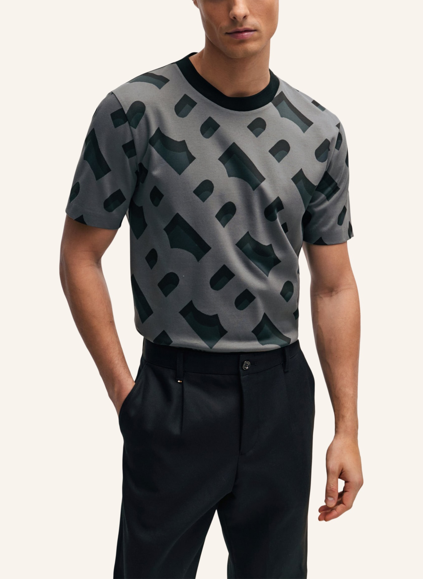 BOSS T-Shirt TIBURT 419 Regular Fit, Farbe: SCHWARZ (Bild 4)