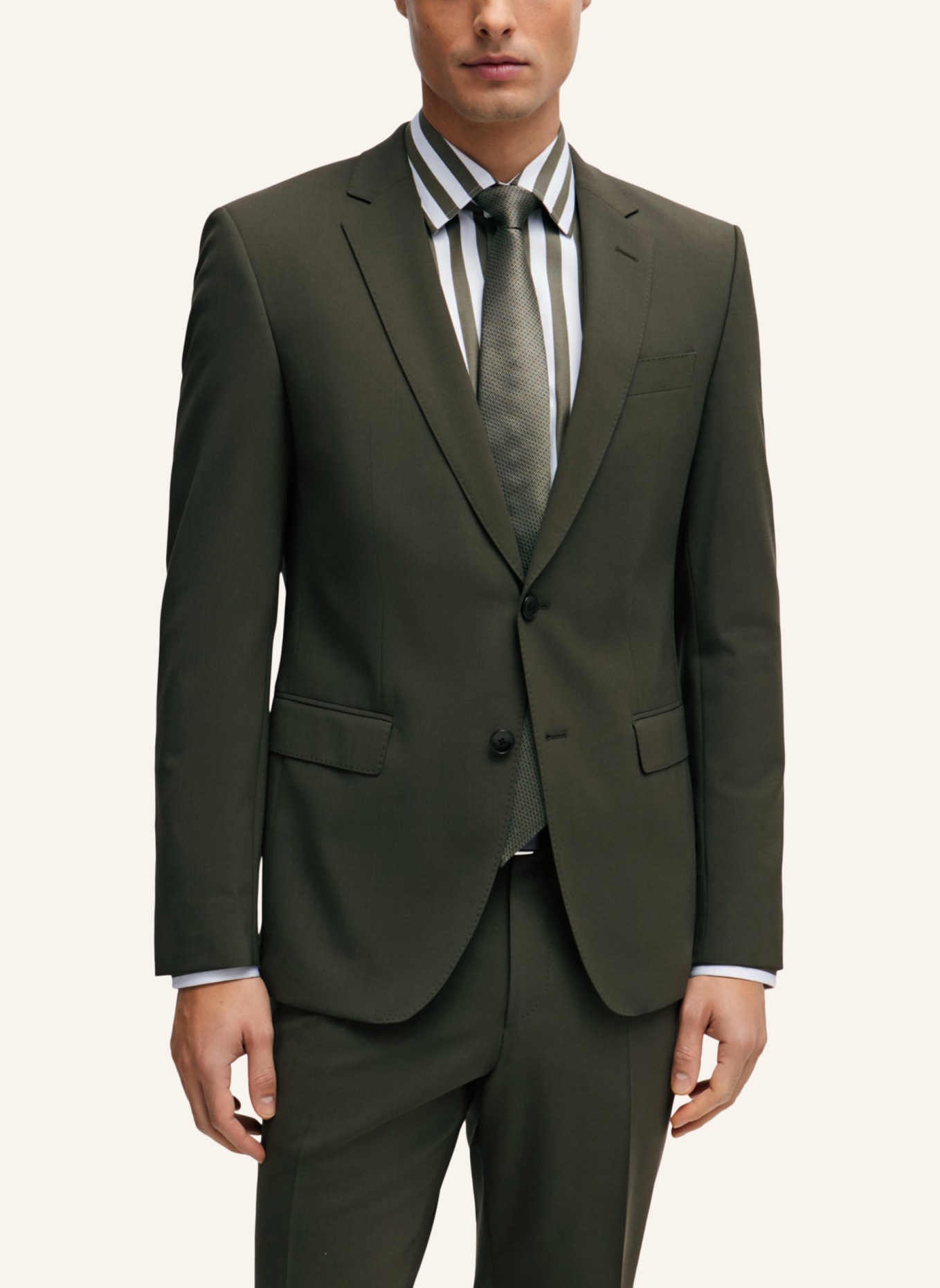 BOSS Business Anzug H-HUGE-2PCS-224 Slim Fit, Farbe: DUNKELGRÜN (Bild 8)