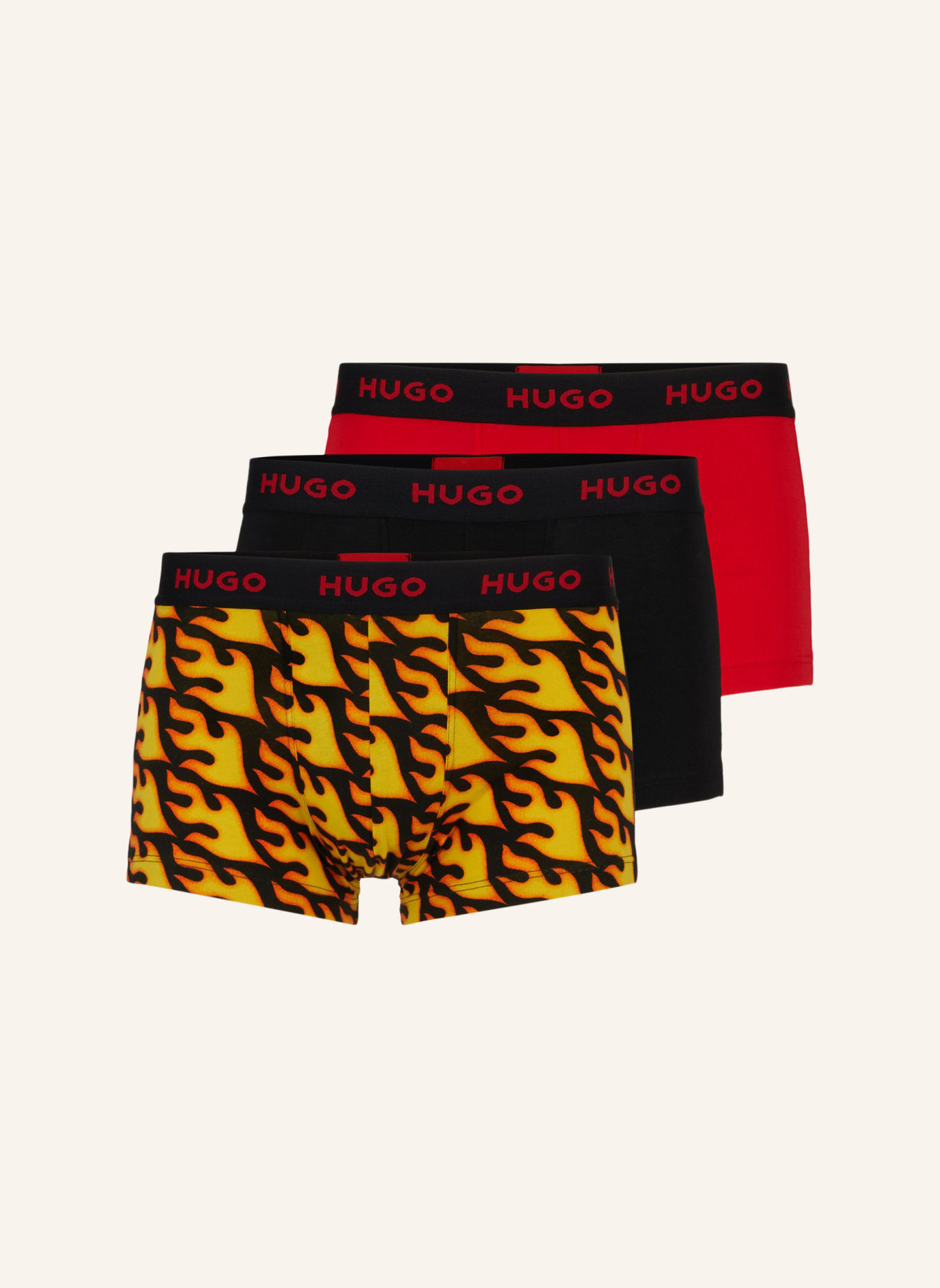 HUGO Boxershort TRUNK TRIPLET DESIGN, Farbe: ROT (Bild 1)