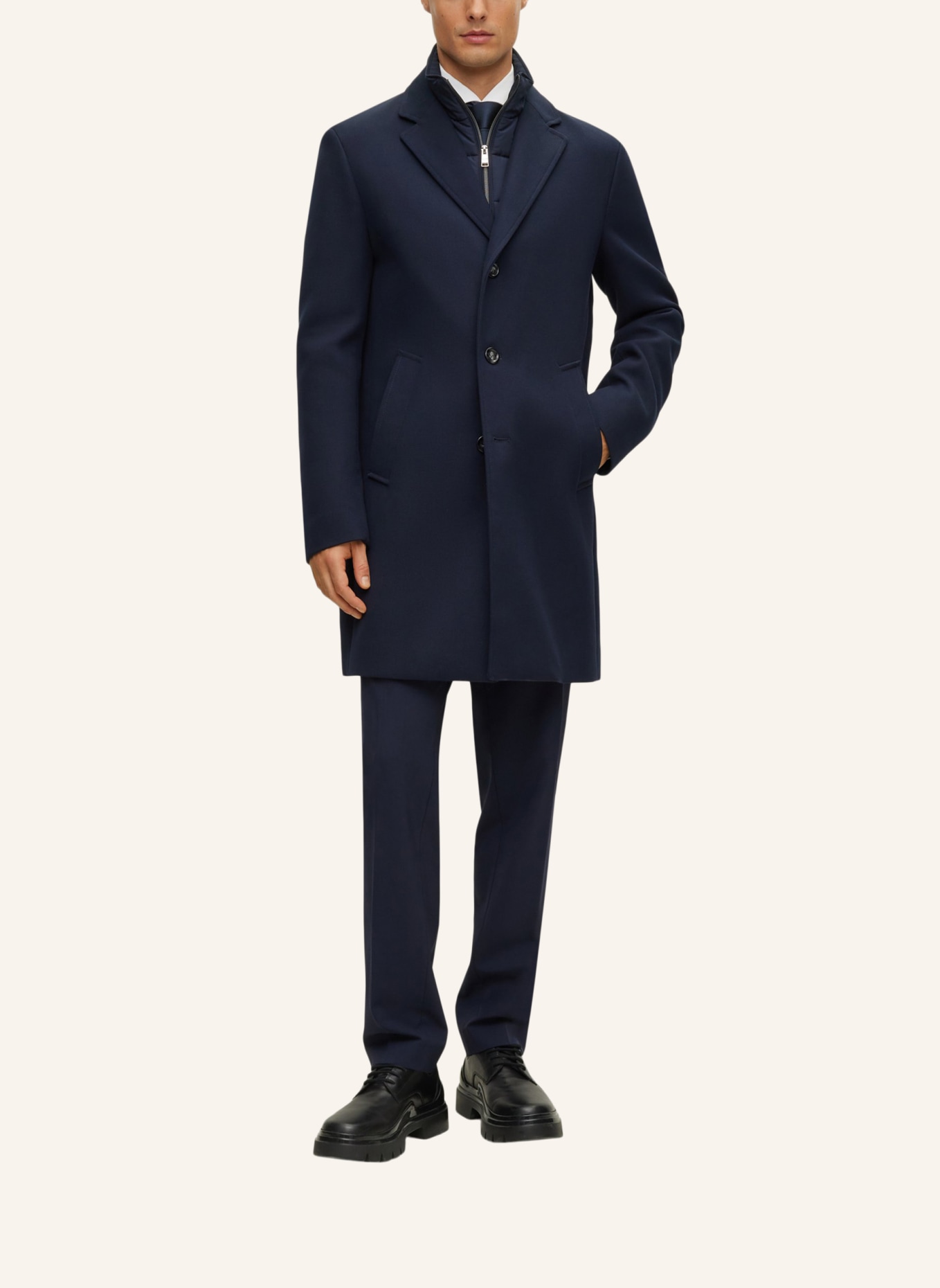 BOSS Klassischer Mantel H-HYDE-BIB-234 Slim Fit, Farbe: DUNKELBLAU (Bild 7)