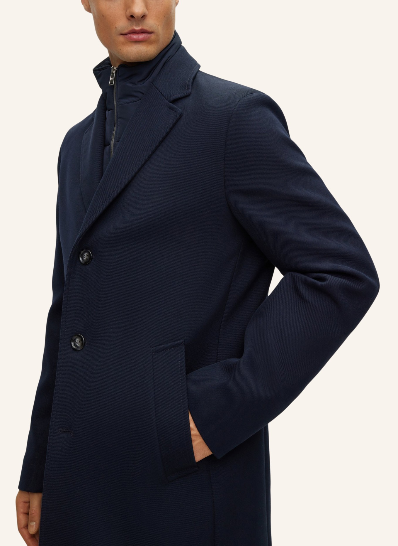 BOSS Klassischer Mantel H-HYDE-BIB-234 Slim Fit, Farbe: DUNKELBLAU (Bild 4)