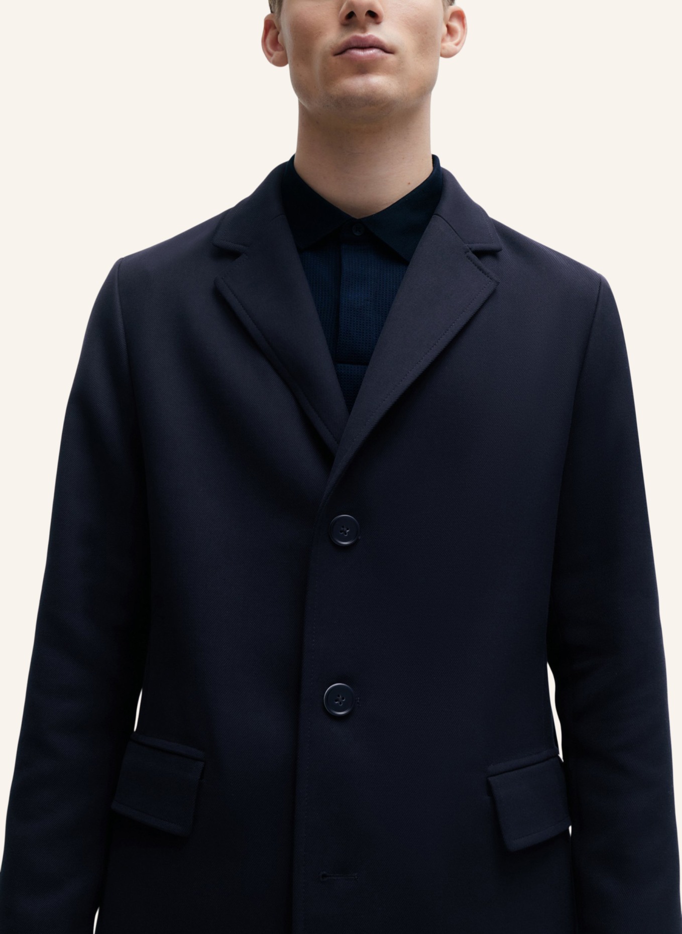 BOSS Klassischer Mantel C-HYDE-FLAPS-HL-241 Slim Fit, Farbe: DUNKELBLAU (Bild 3)