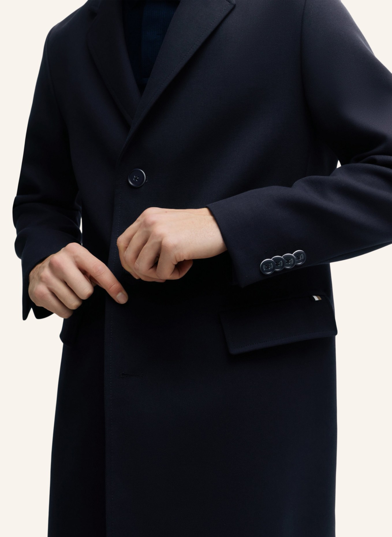 BOSS Klassischer Mantel C-HYDE-FLAPS-HL-241 Slim Fit, Farbe: DUNKELBLAU (Bild 4)