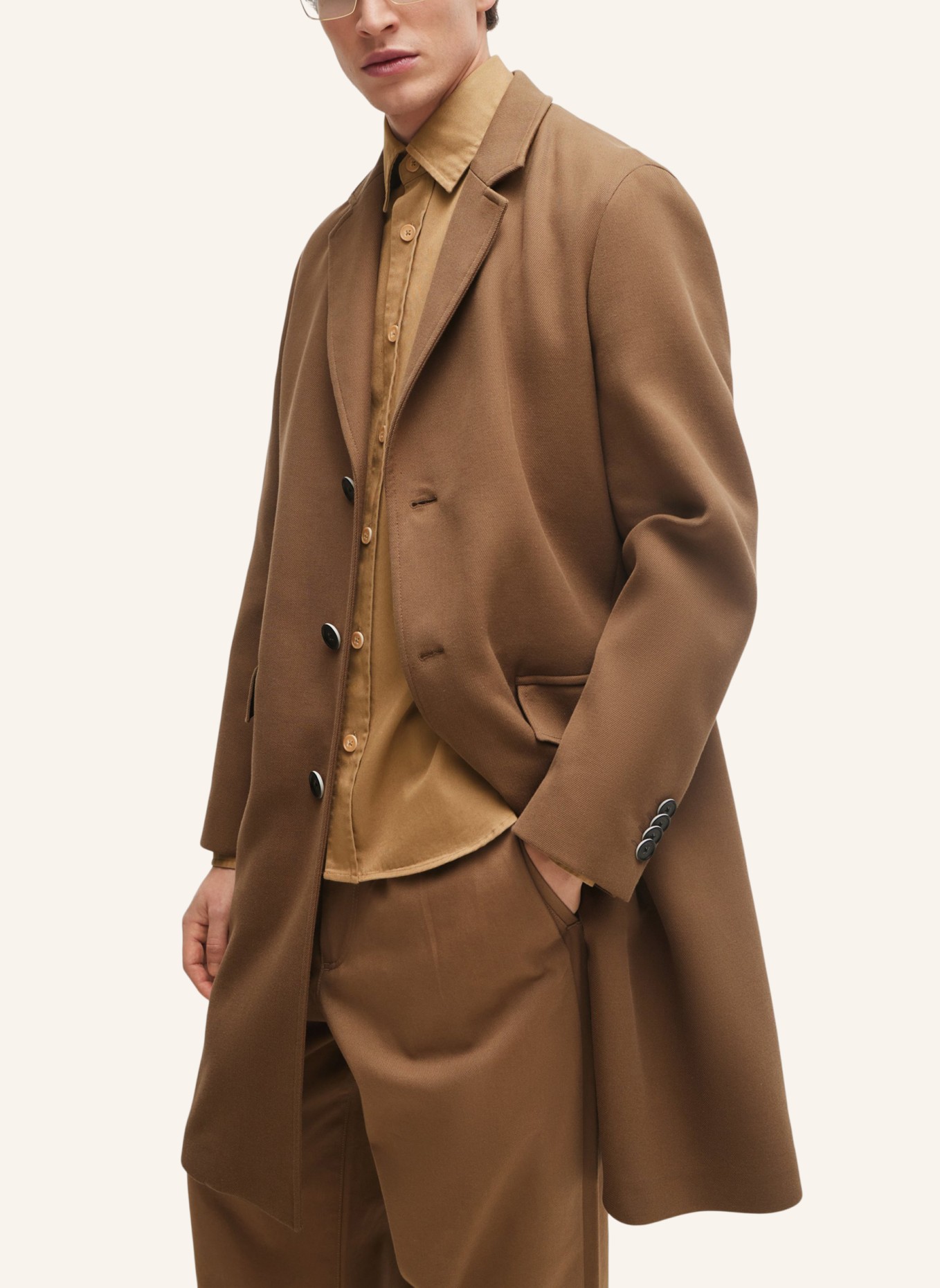 BOSS Klassischer Mantel C-HYDE-FLAPS-HL-241 Slim Fit, Farbe: BRAUN (Bild 5)