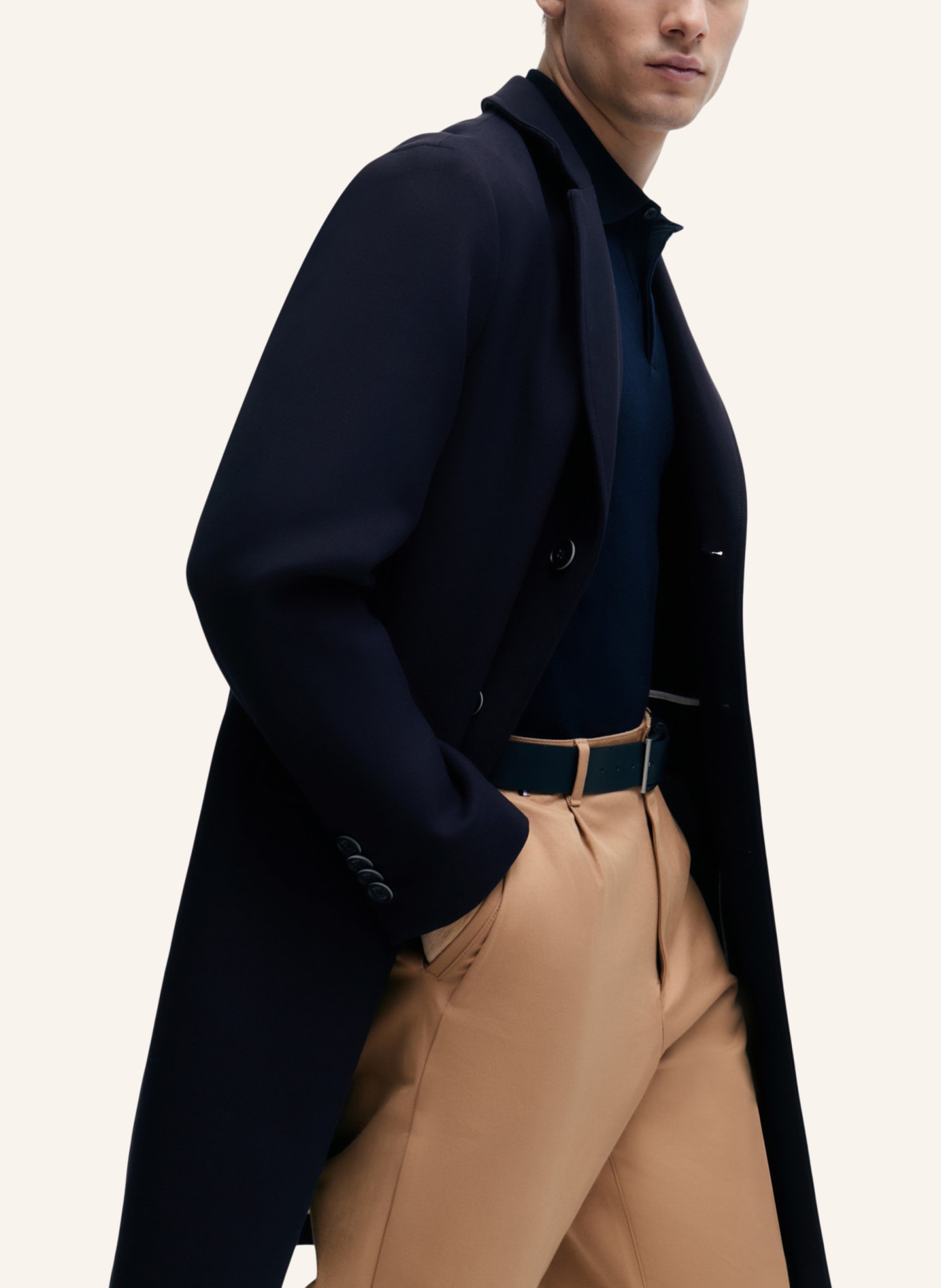 BOSS Klassischer Mantel C-HYDE-FLAPS-HL-241 Slim Fit, Farbe: DUNKELBLAU (Bild 5)