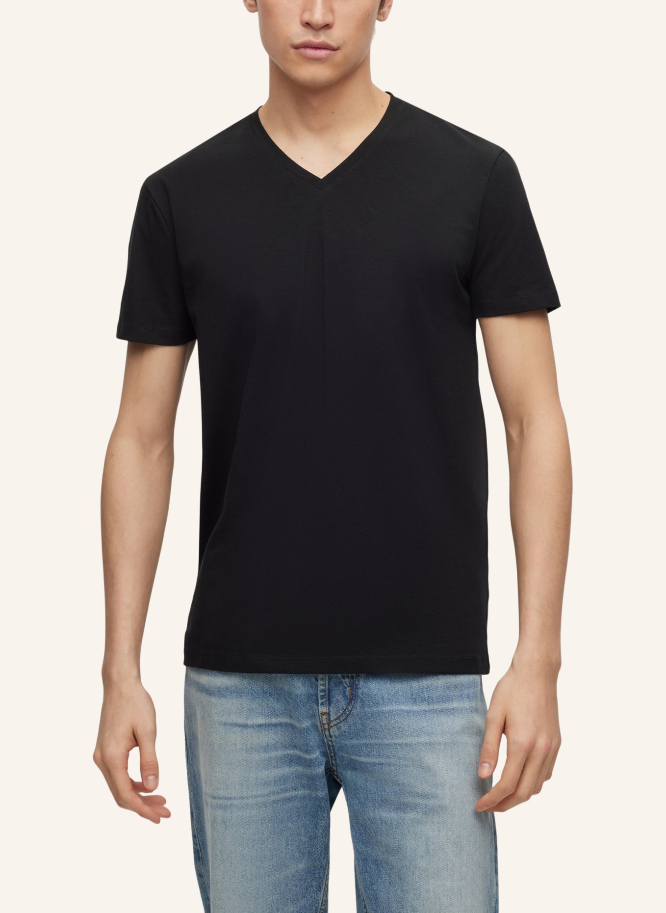 HUGO T-Shirt HUGO-V Slim Fit, Farbe: SCHWARZ (Bild 4)
