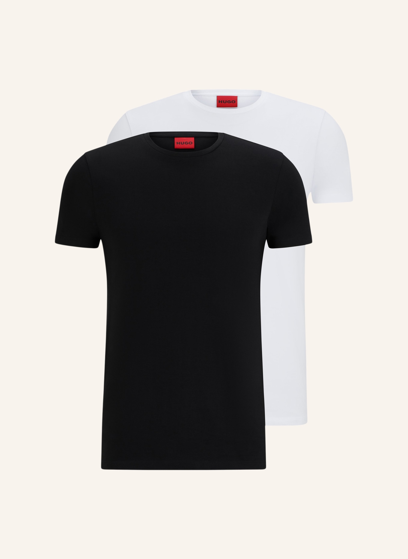 HUGO T-Shirt HUGO-ROUND Slim Fit, Farbe: WEISS (Bild 1)