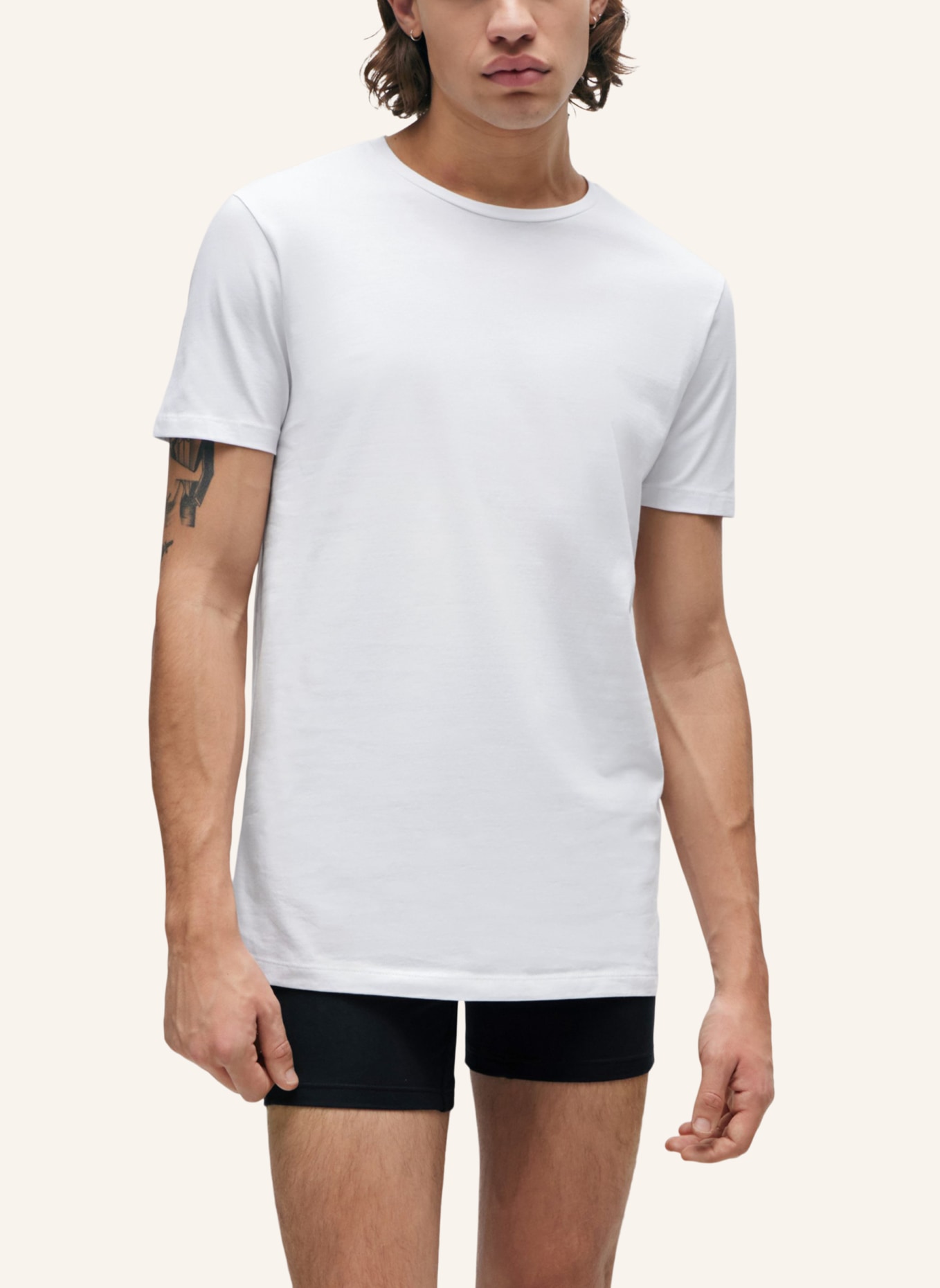 HUGO T-Shirt HUGO-ROUND Slim Fit, Farbe: WEISS (Bild 3)