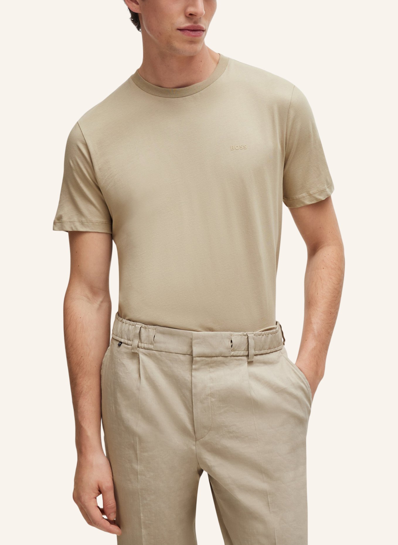 BOSS T-Shirt THOMPSON 01 Regular Fit, Farbe: KHAKI (Bild 6)