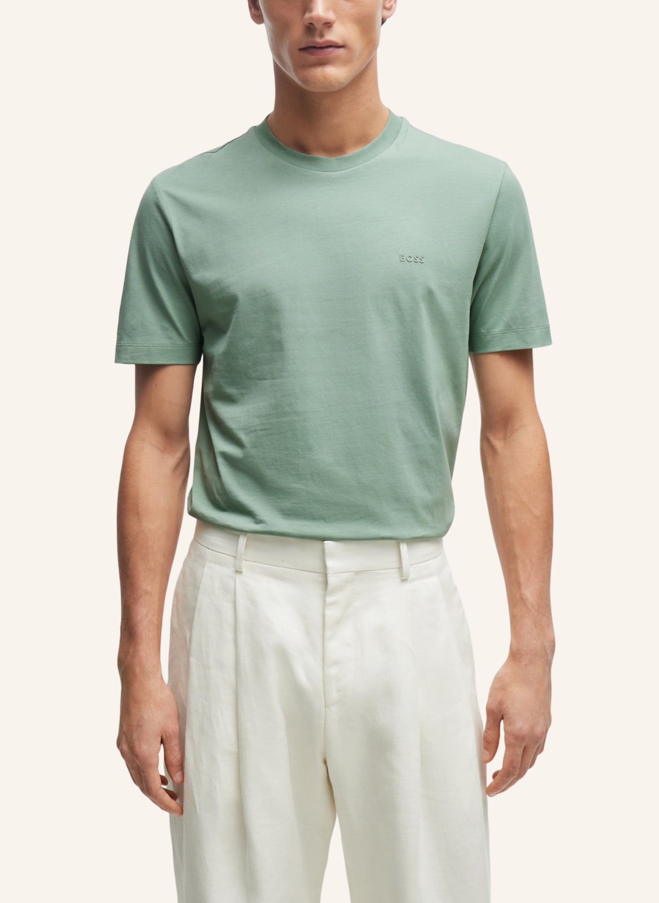 BOSS T-Shirt THOMPSON 01 Regular Fit, Farbe: GRÜN (Bild 4)