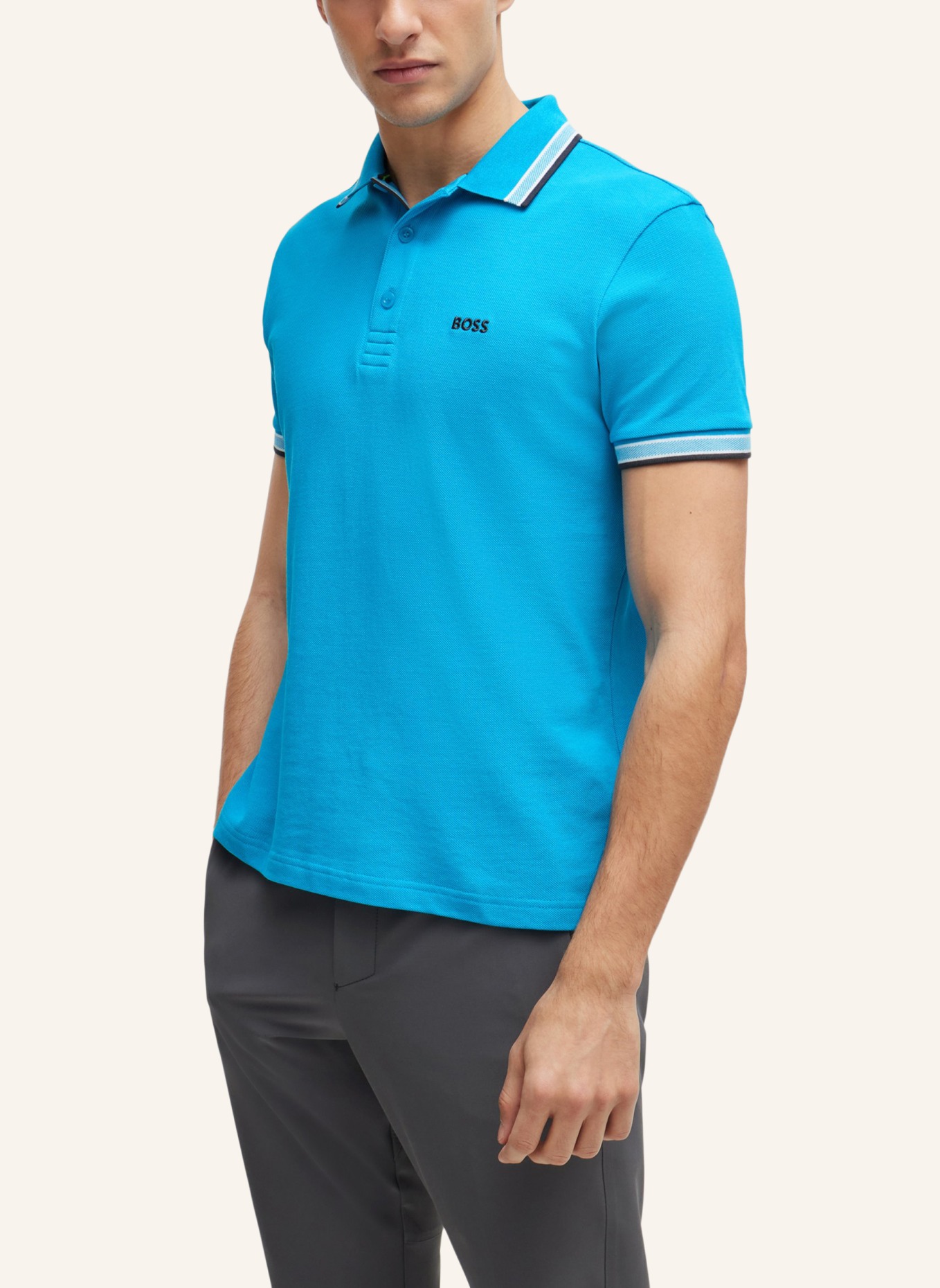 BOSS Poloshirt PADDY Regular Fit, Farbe: TÜRKIS (Bild 9)