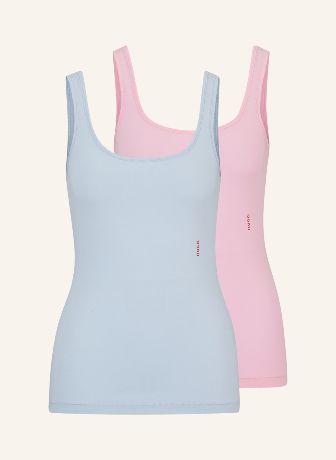 HUGO Unterwäsche Top TWIN VEST Regular Fit, Farbe: BLAU/ ROSA (Bild 1)