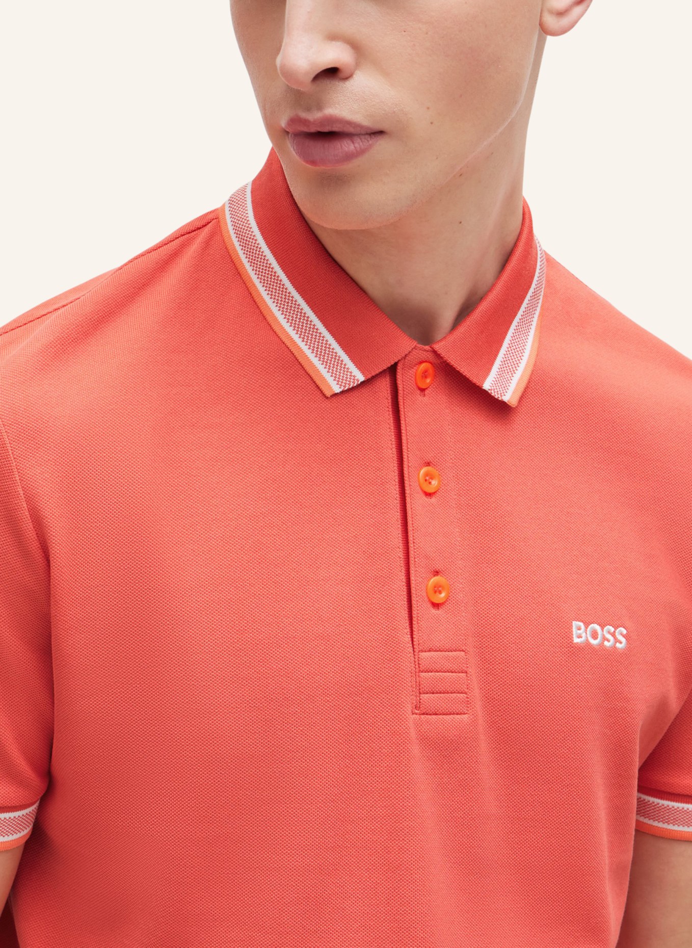 BOSS Poloshirt PADDY Regular Fit, Farbe: HELLROT (Bild 3)