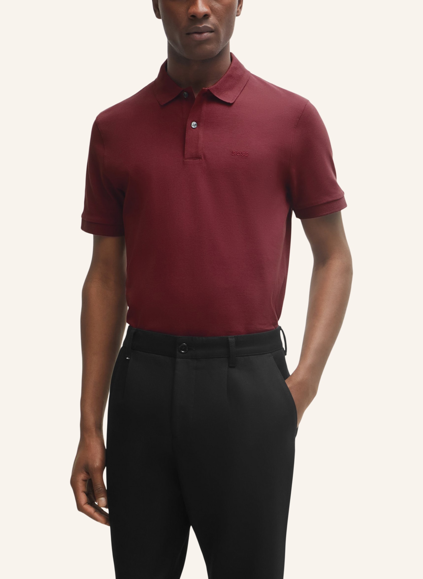 BOSS Poloshirt PALLAS Regular Fit, Farbe: DUNKELROT (Bild 4)