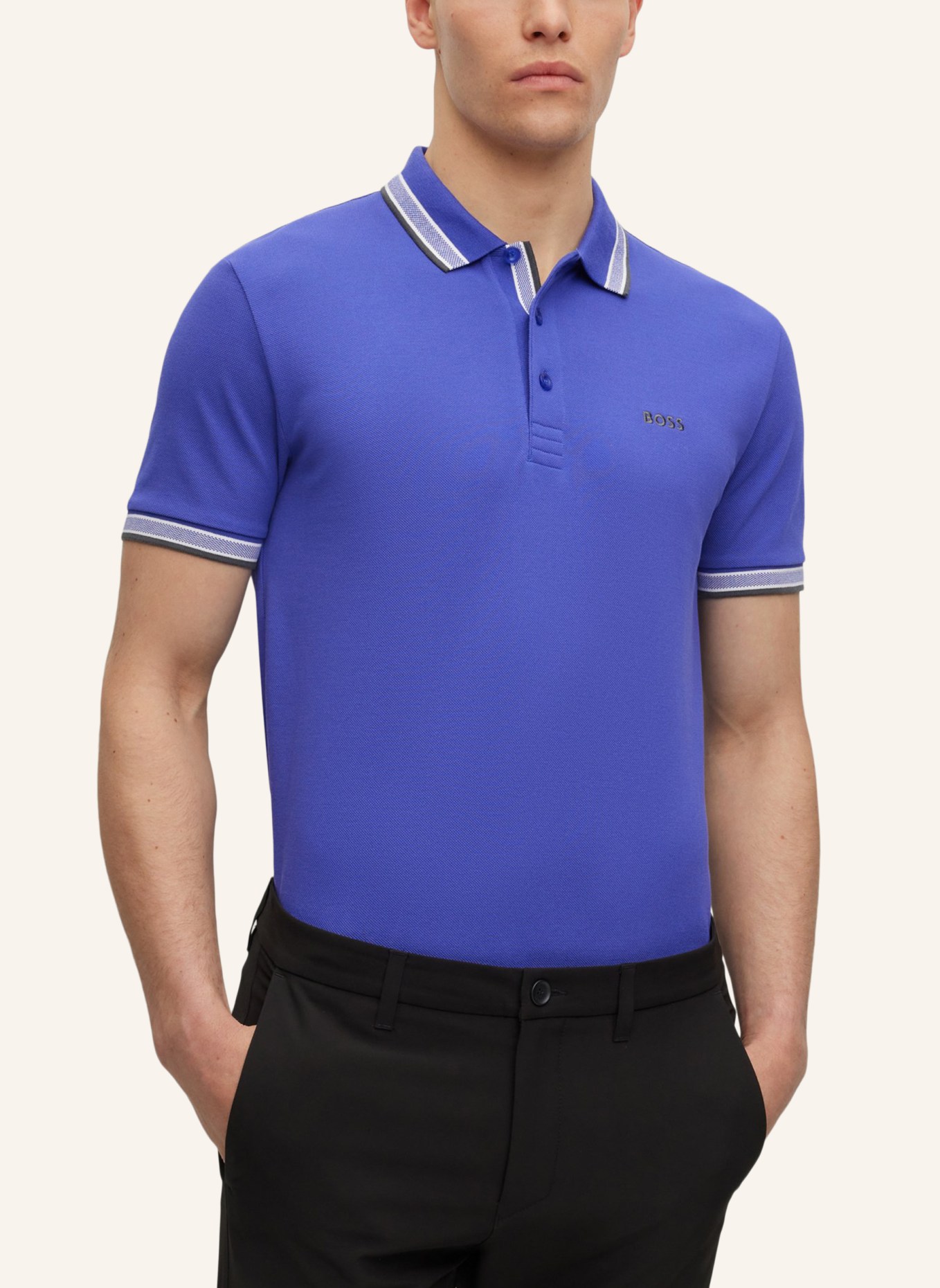 BOSS Poloshirt PADDY Regular Fit, Farbe: DUNKELLILA (Bild 4)