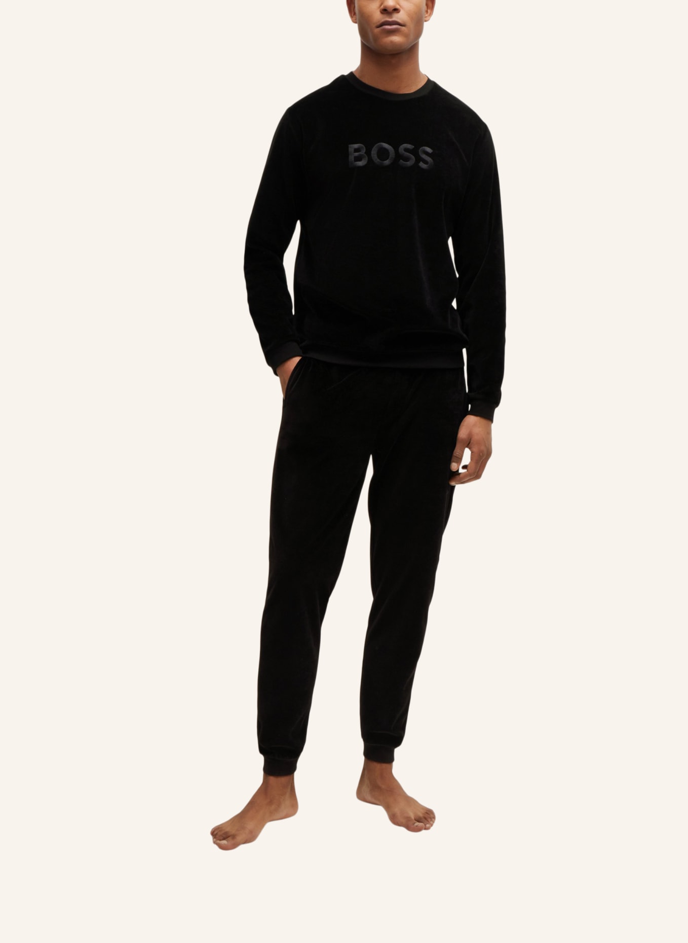 BOSS Loungewear Unterteil VELOUR PANTS, Farbe: SCHWARZ (Bild 5)
