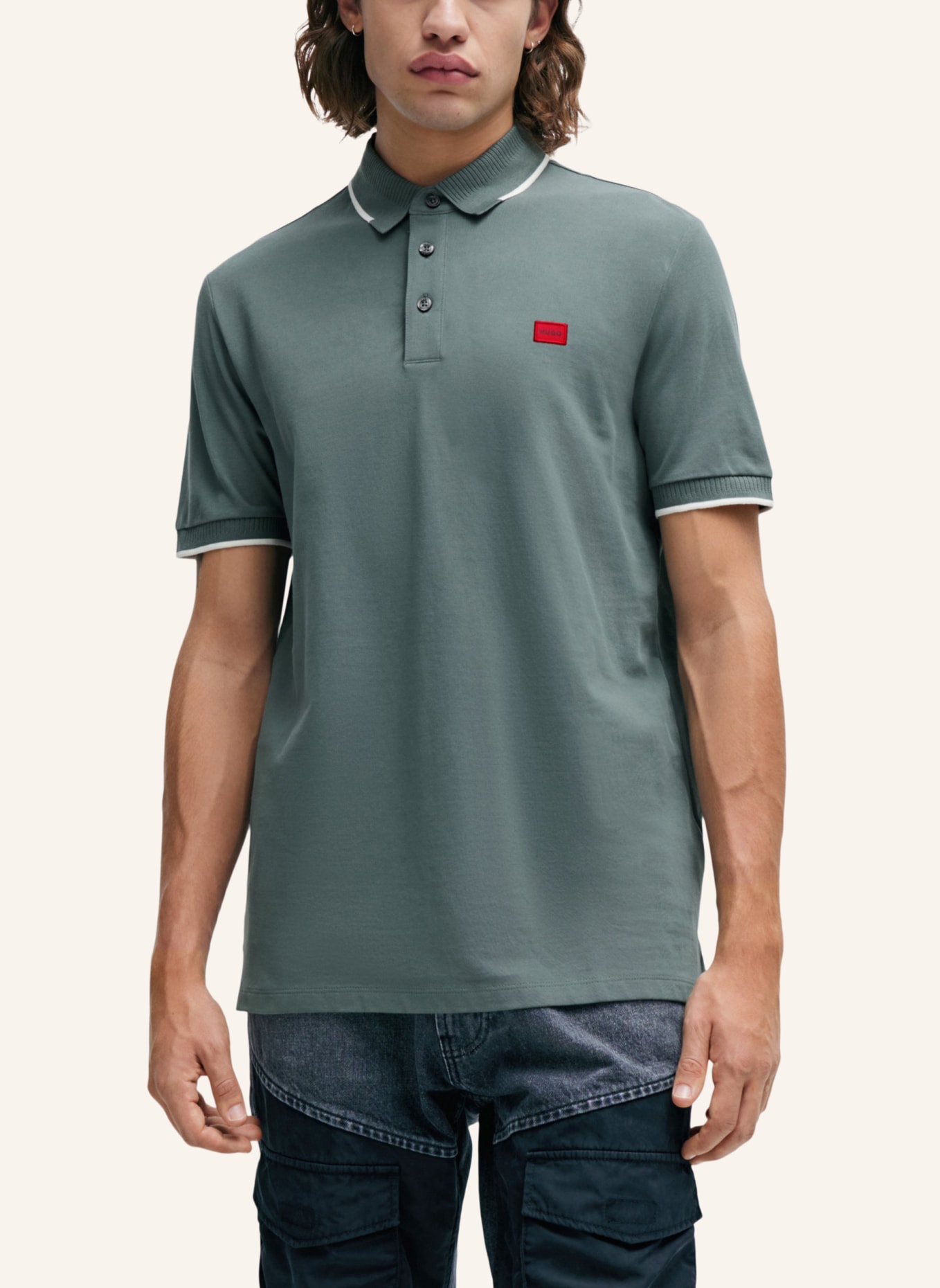 HUGO Poloshirt DERESINO232 Slim Fit, Farbe: DUNKELGRÜN (Bild 4)