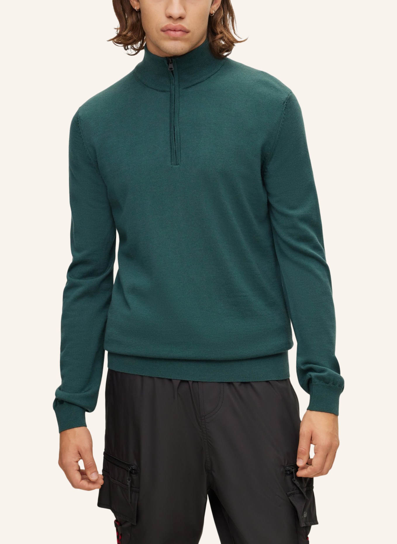 HUGO Pullover SAN QUIRIN-M Regular Fit, Farbe: DUNKELGRÜN (Bild 4)
