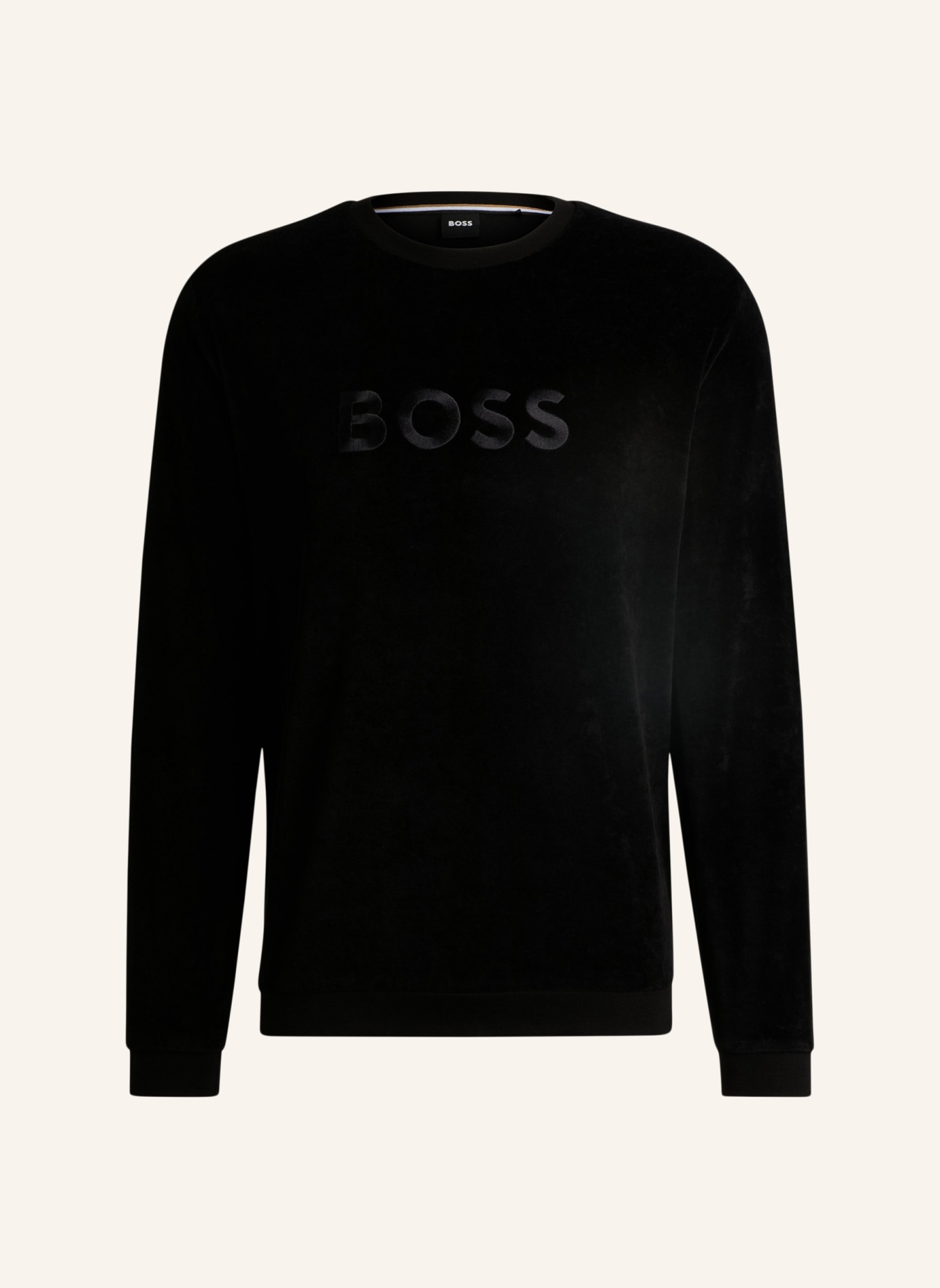 BOSS Loungewear Oberteil VELOUR SWEATSHIRT Regular Fit, Farbe: SCHWARZ (Bild 1)