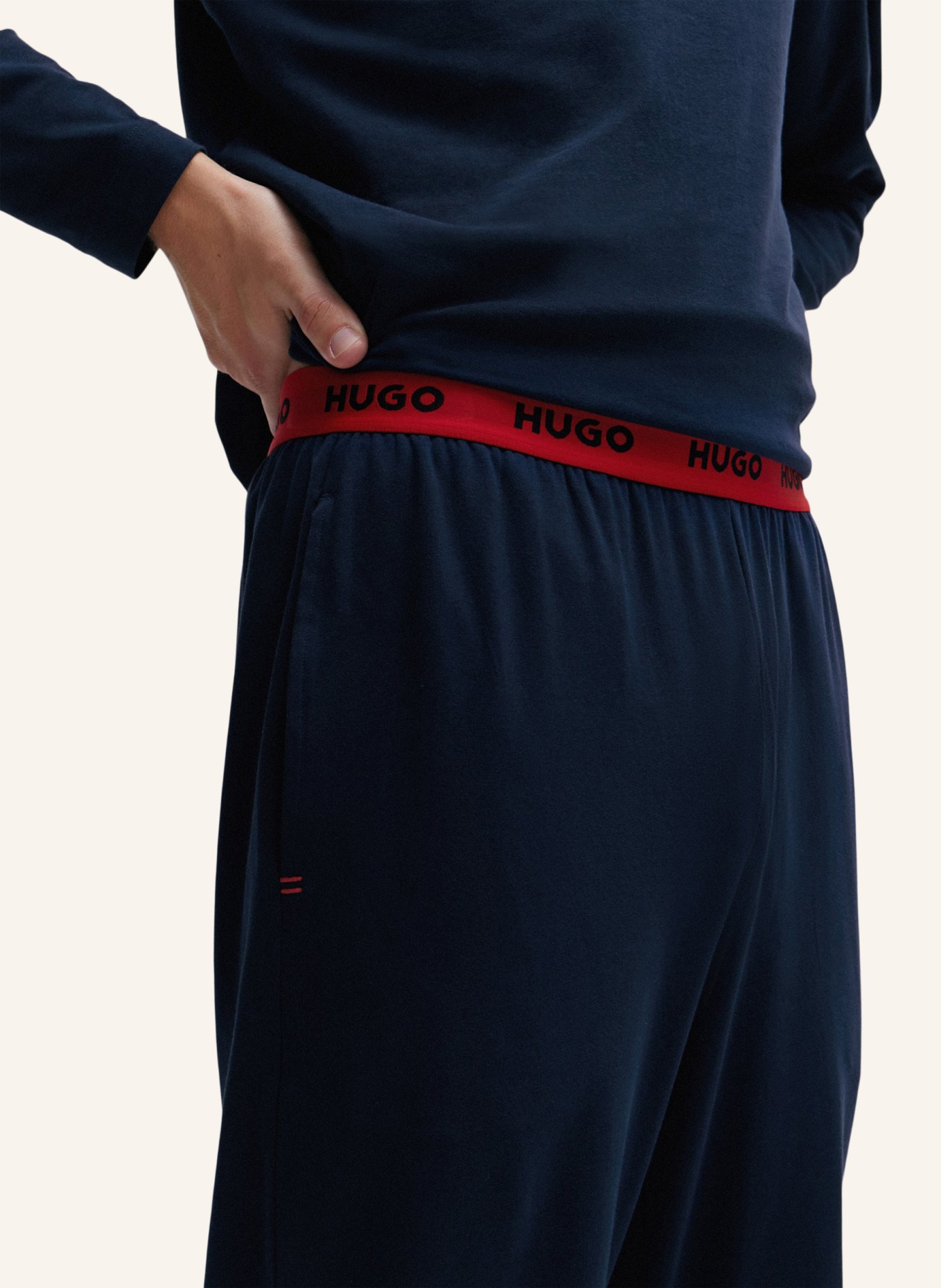 HUGO Pyjamas Unterteil LINKED PANTS, Farbe: DUNKELBLAU (Bild 4)