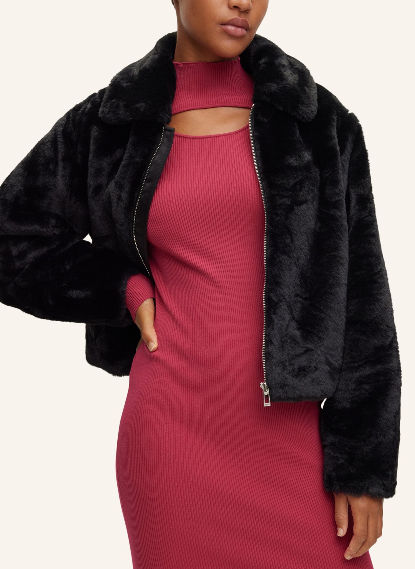 HUGO Gestricktes Kleid SORITEXA Slim Fit, Farbe: PINK (Bild 4)