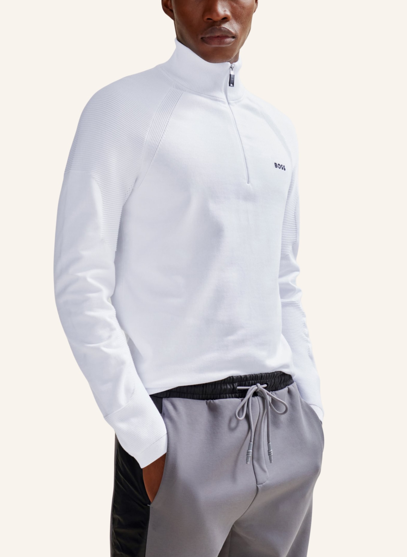 BOSS Pullover PERFORM-X_QZ Regular Fit, Farbe: WEISS (Bild 4)