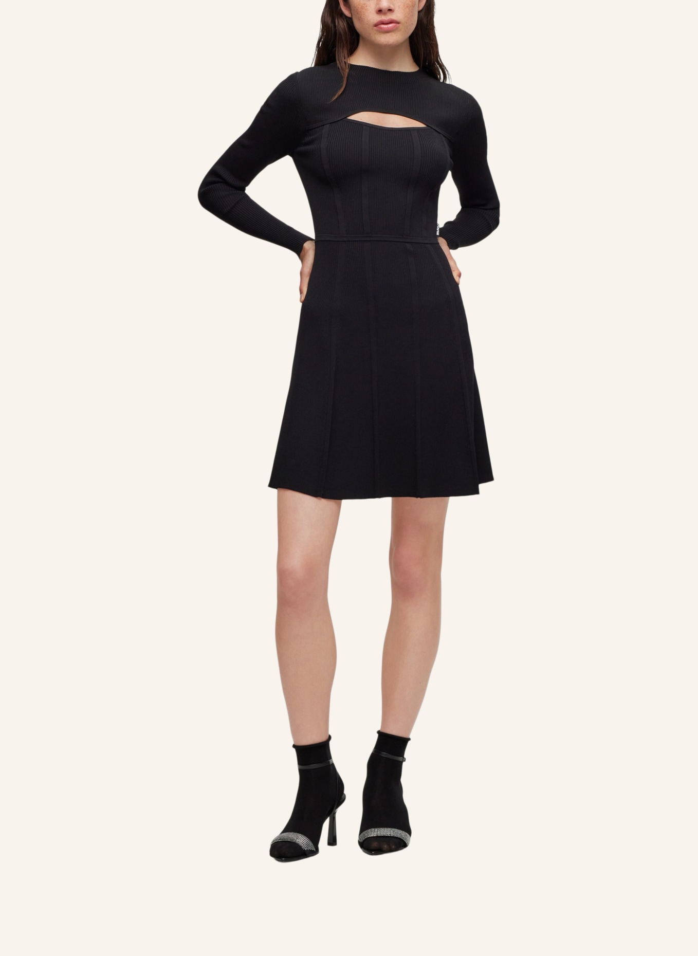 HUGO Gestricktes Kleid SORSETY Slim Fit, Farbe: SCHWARZ (Bild 5)