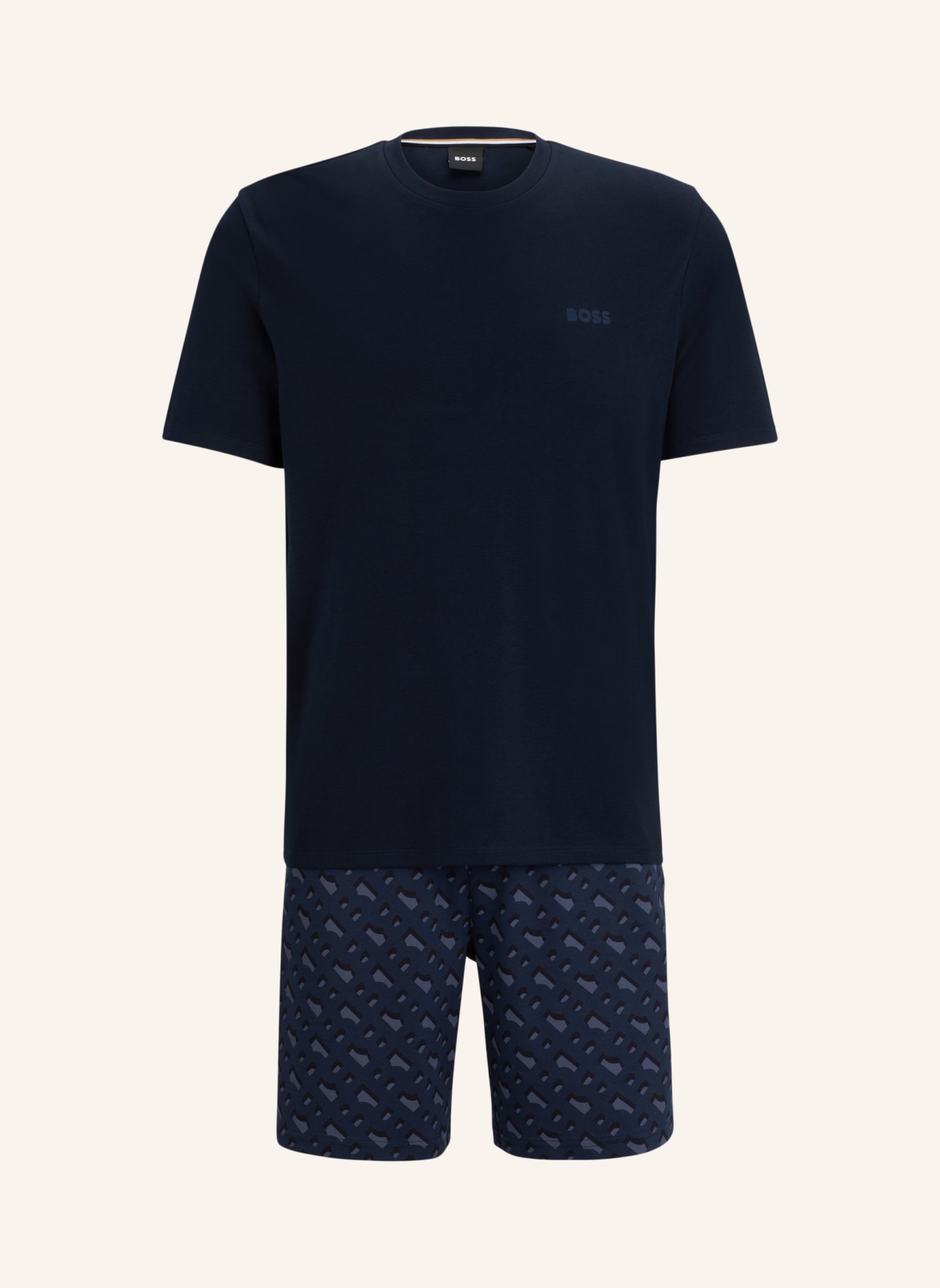 BOSS Pyjama-Set MONO SHORT SET, Farbe: DUNKELBLAU (Bild 1)