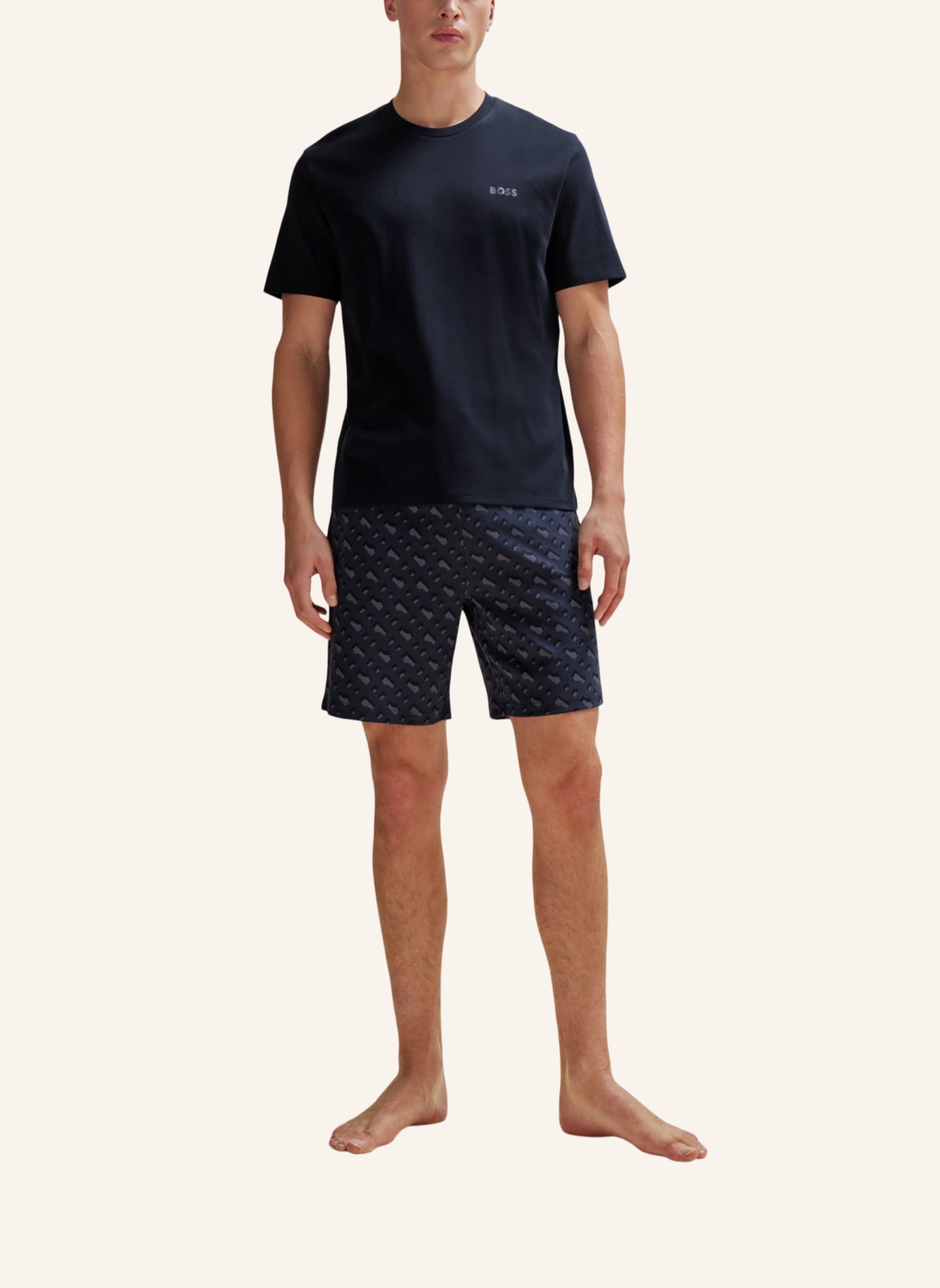 BOSS Pyjama-Set MONO SHORT SET, Farbe: DUNKELBLAU (Bild 5)
