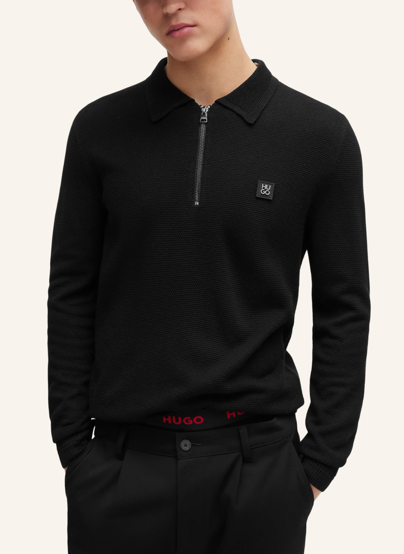HUGO Pullover SASTOR Regular Fit, Farbe: SCHWARZ (Bild 4)