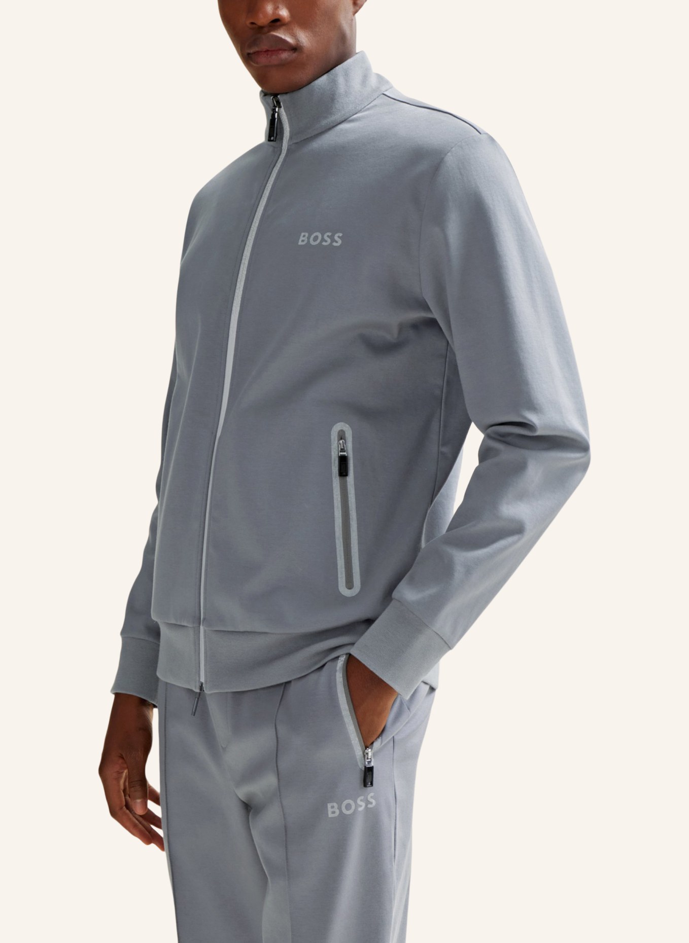 BOSS Sweatshirt SKAZ MIRROR Regular Fit, Farbe: GRAU (Bild 4)