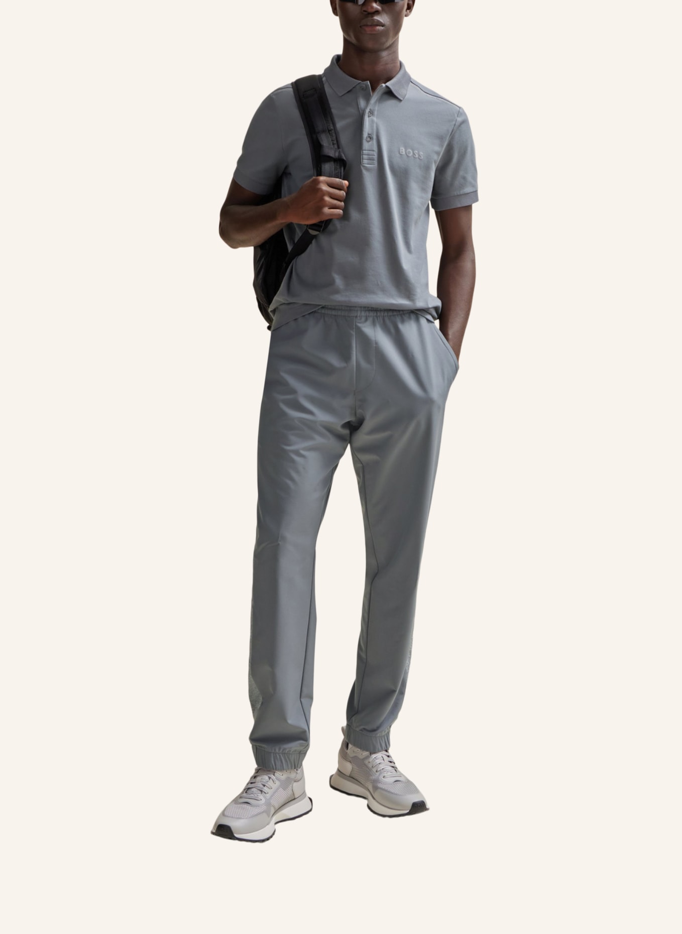 BOSS Poloshirt PAULE MIRROR Slim Fit, Farbe: GRAU (Bild 5)