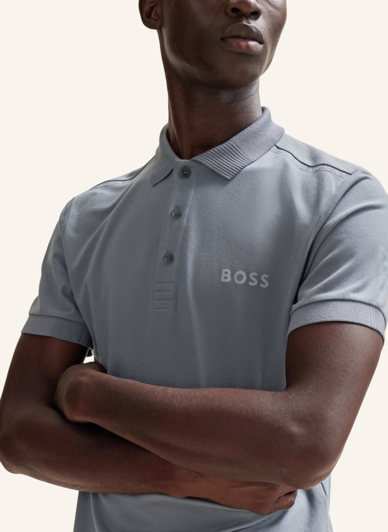 BOSS Poloshirt PAULE MIRROR Slim Fit, Farbe: GRAU (Bild 3)