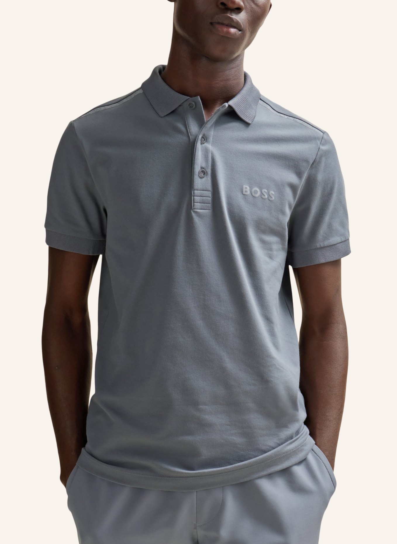BOSS Poloshirt PAULE MIRROR Slim Fit, Farbe: GRAU (Bild 4)