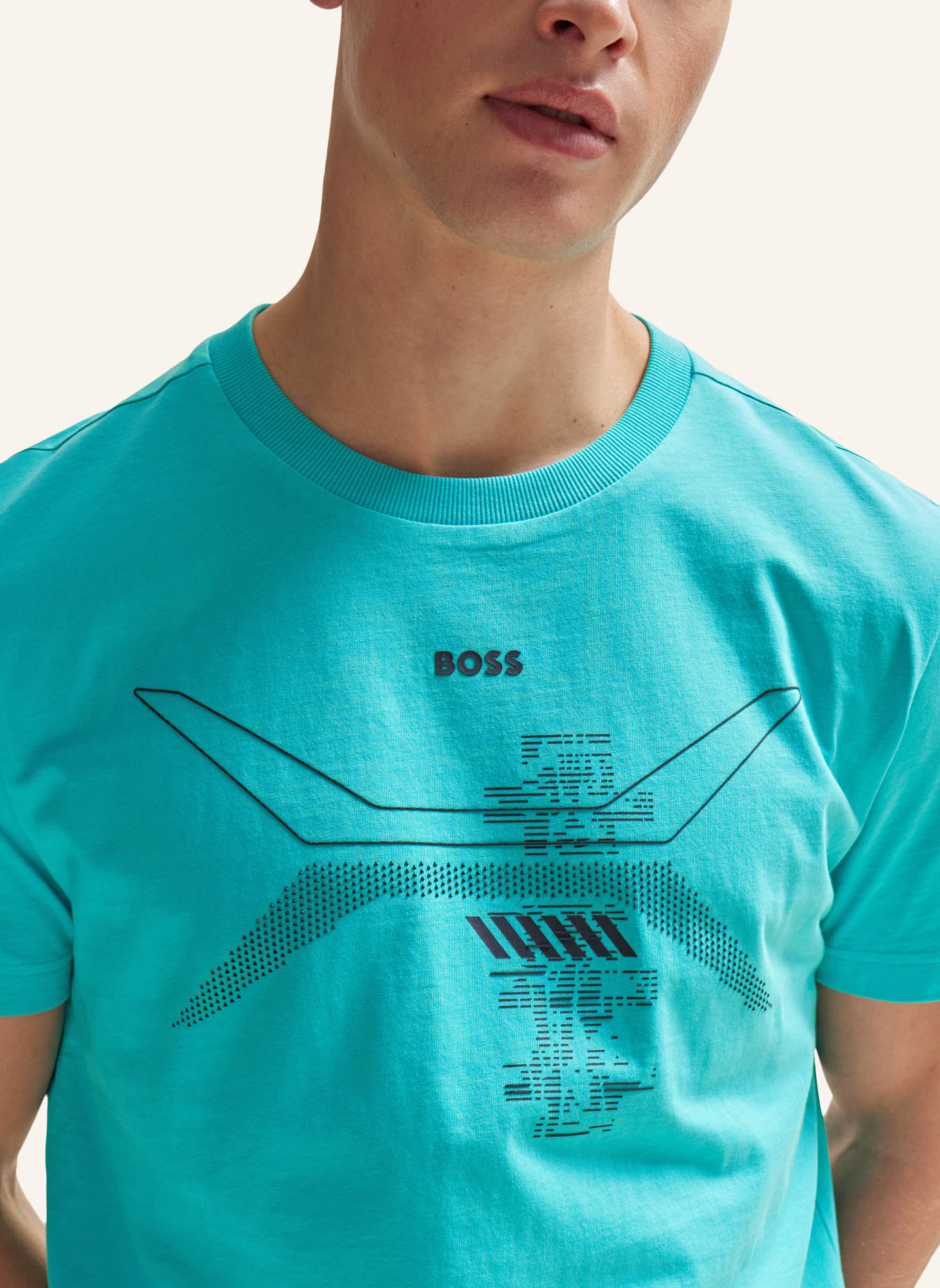 BOSS T-Shirt TEE 3 Regular Fit, Farbe: GRÜN (Bild 3)