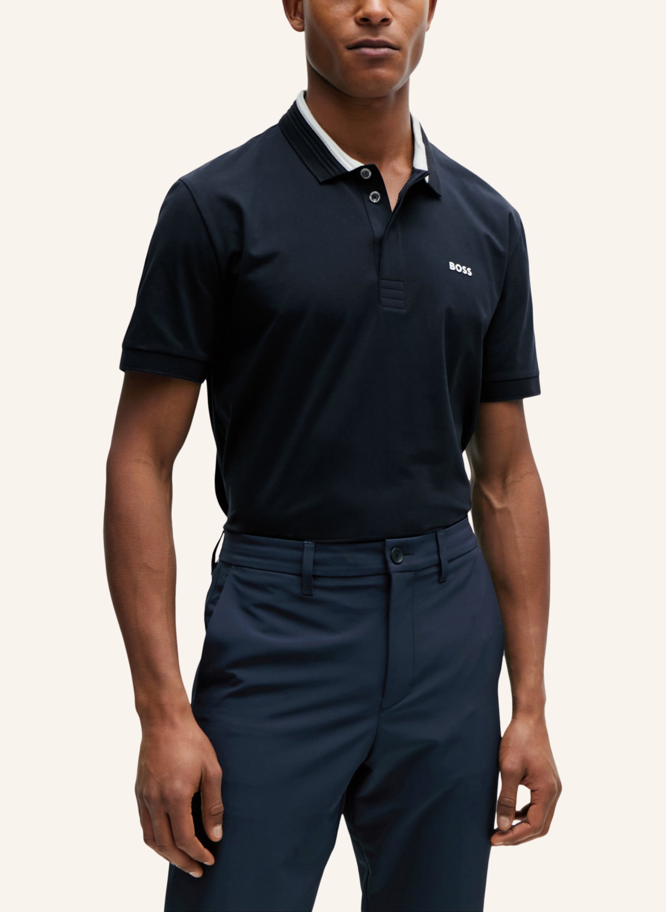 BOSS Poloshirt PADDY 1 Regular Fit, Farbe: DUNKELBLAU (Bild 4)