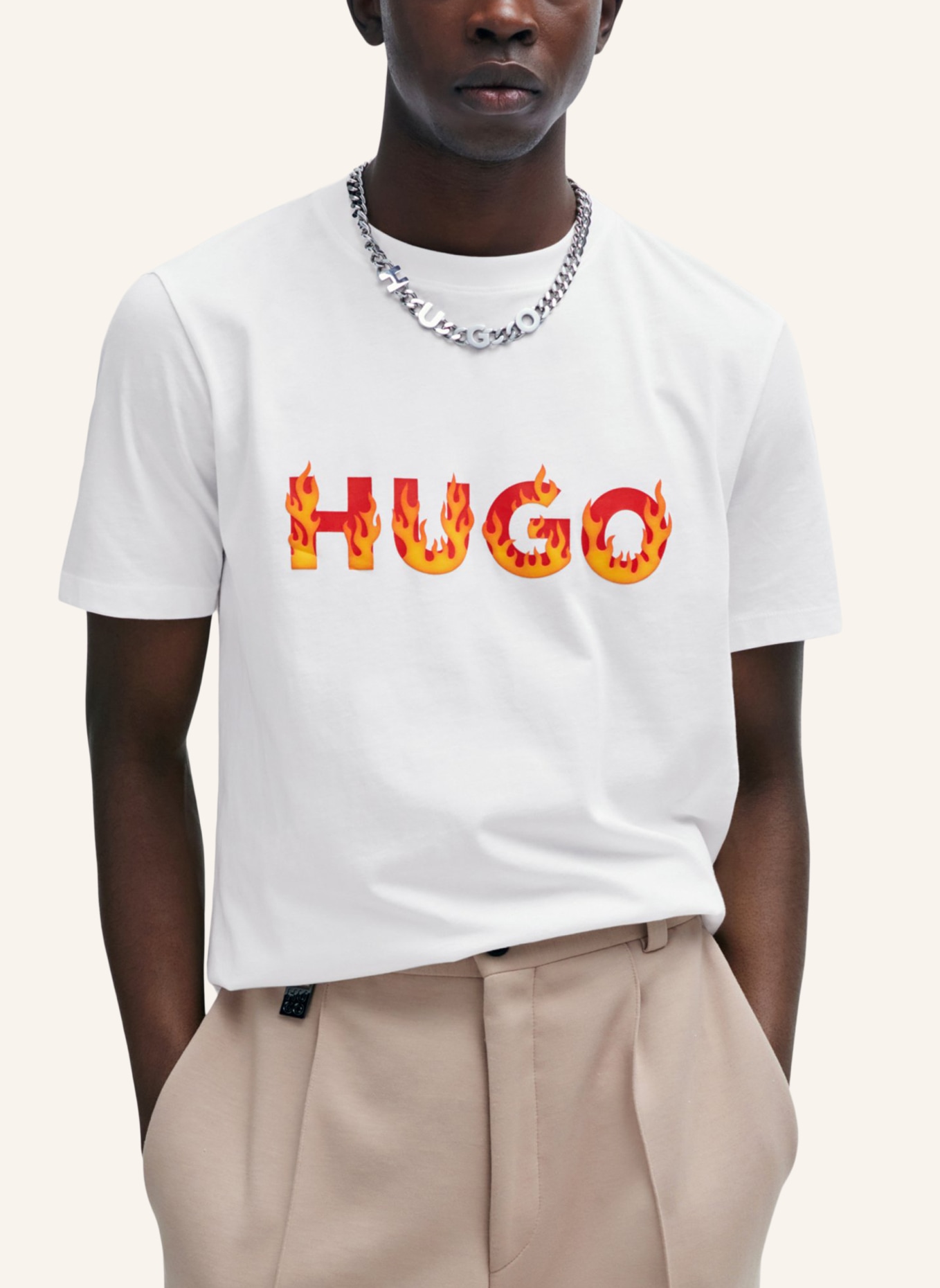 HUGO T-Shirt DANDA Regular Fit, Farbe: WEISS (Bild 4)