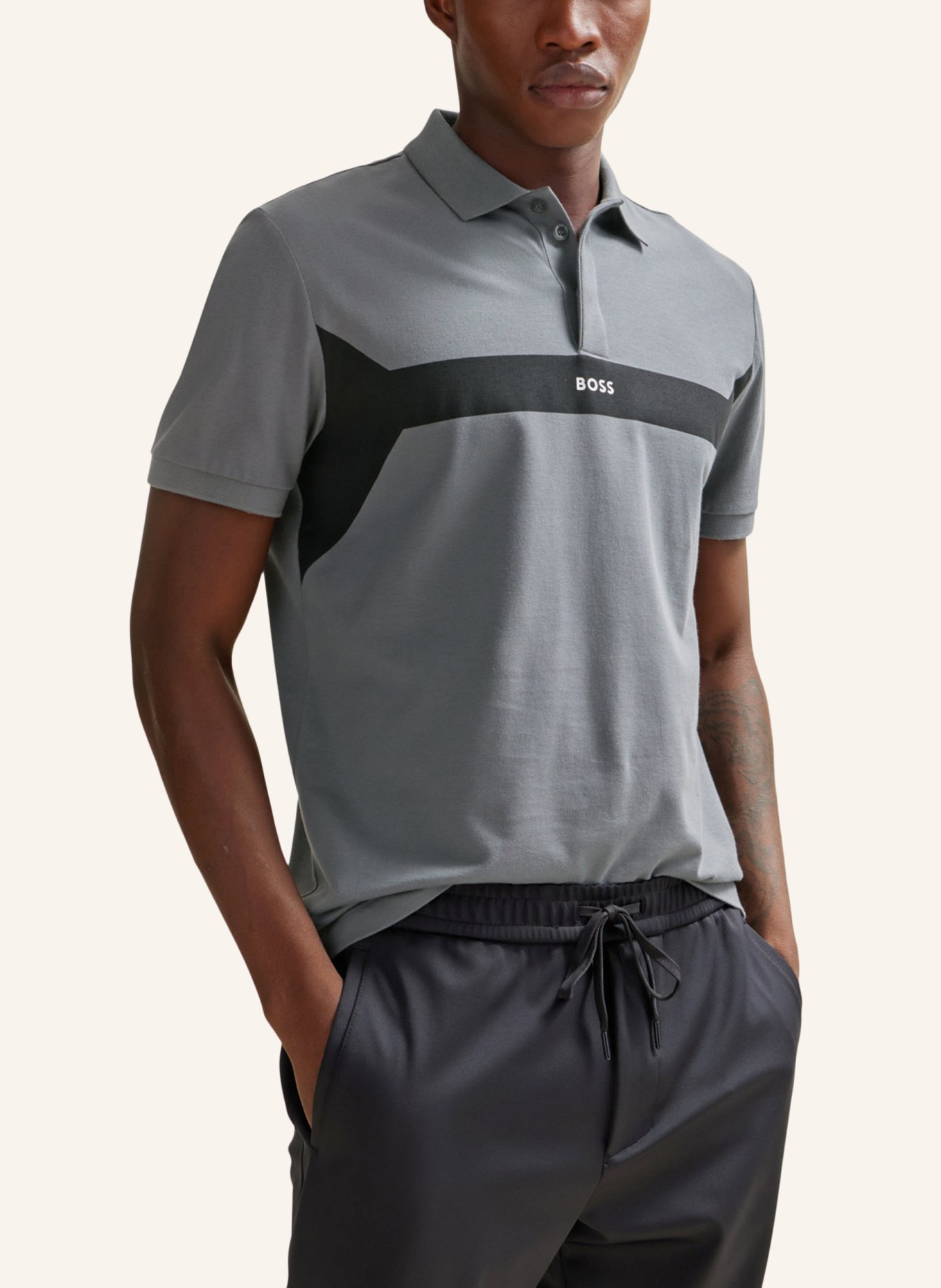 BOSS Poloshirt PADDY 2 Regular Fit, Farbe: GRAU (Bild 4)