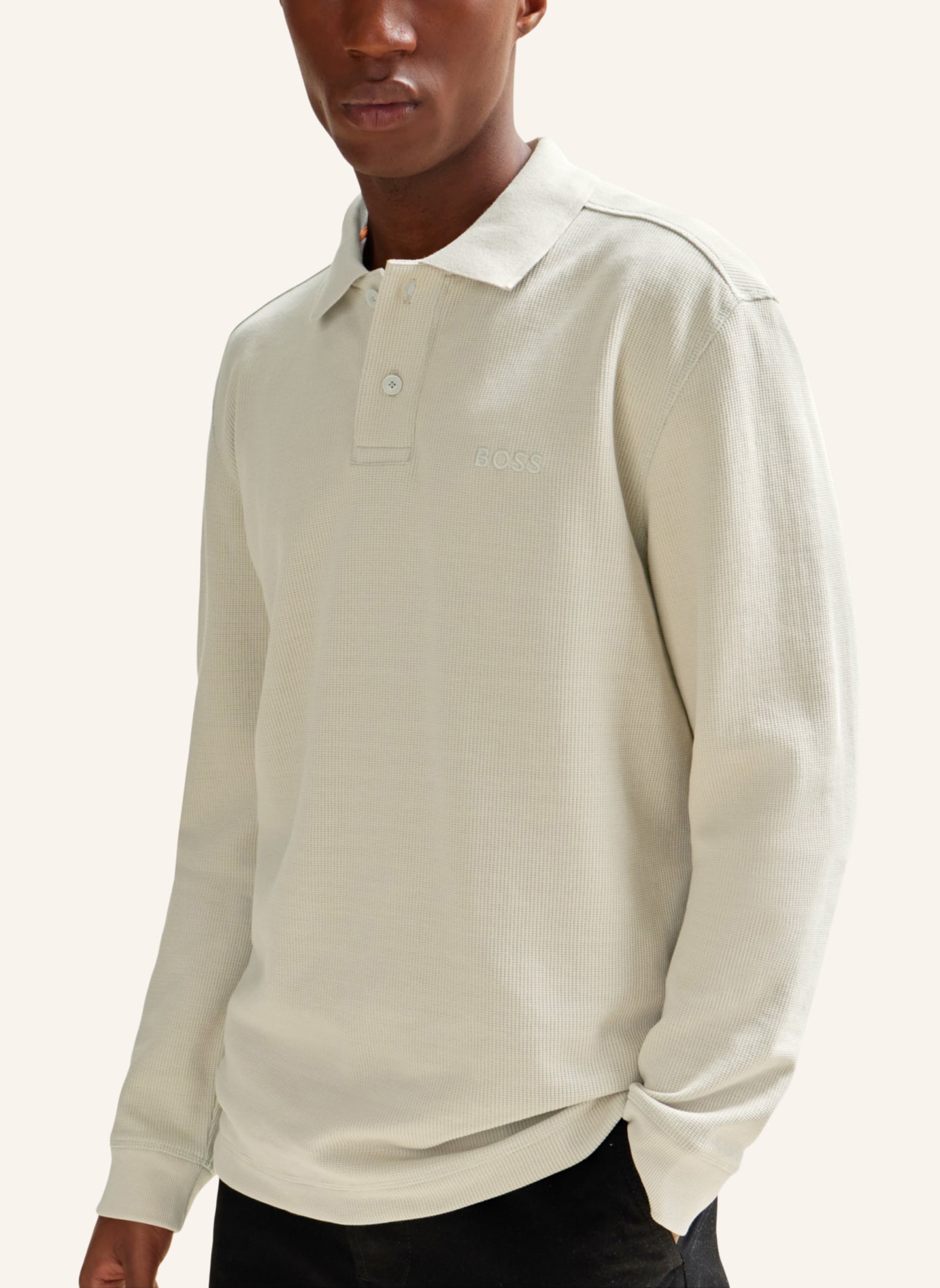BOSS Poloshirt PETEMPESTOLONG, Farbe: BEIGE (Bild 3)