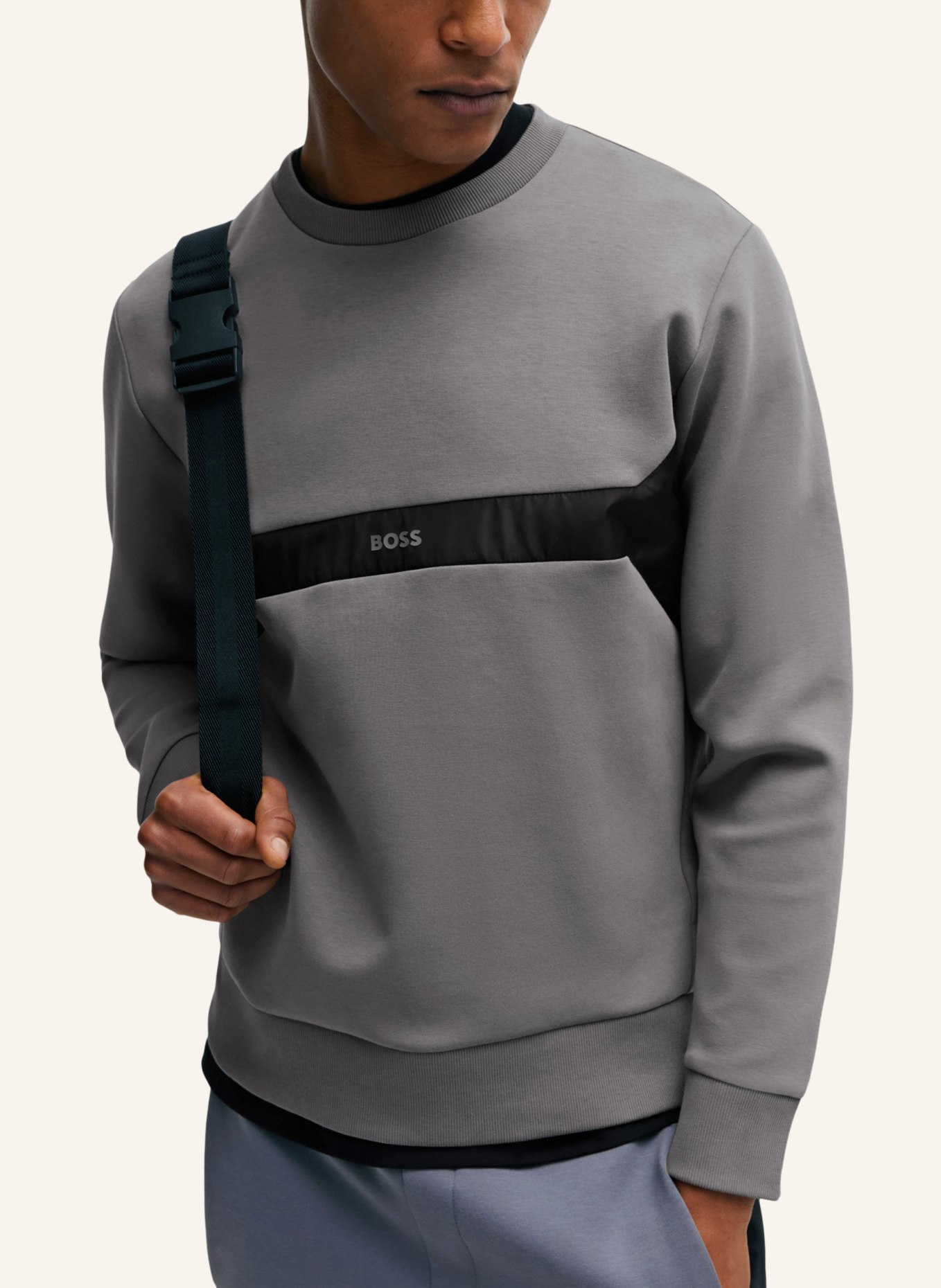 BOSS Sweatshirt SALBON Regular Fit, Farbe: GRAU (Bild 3)