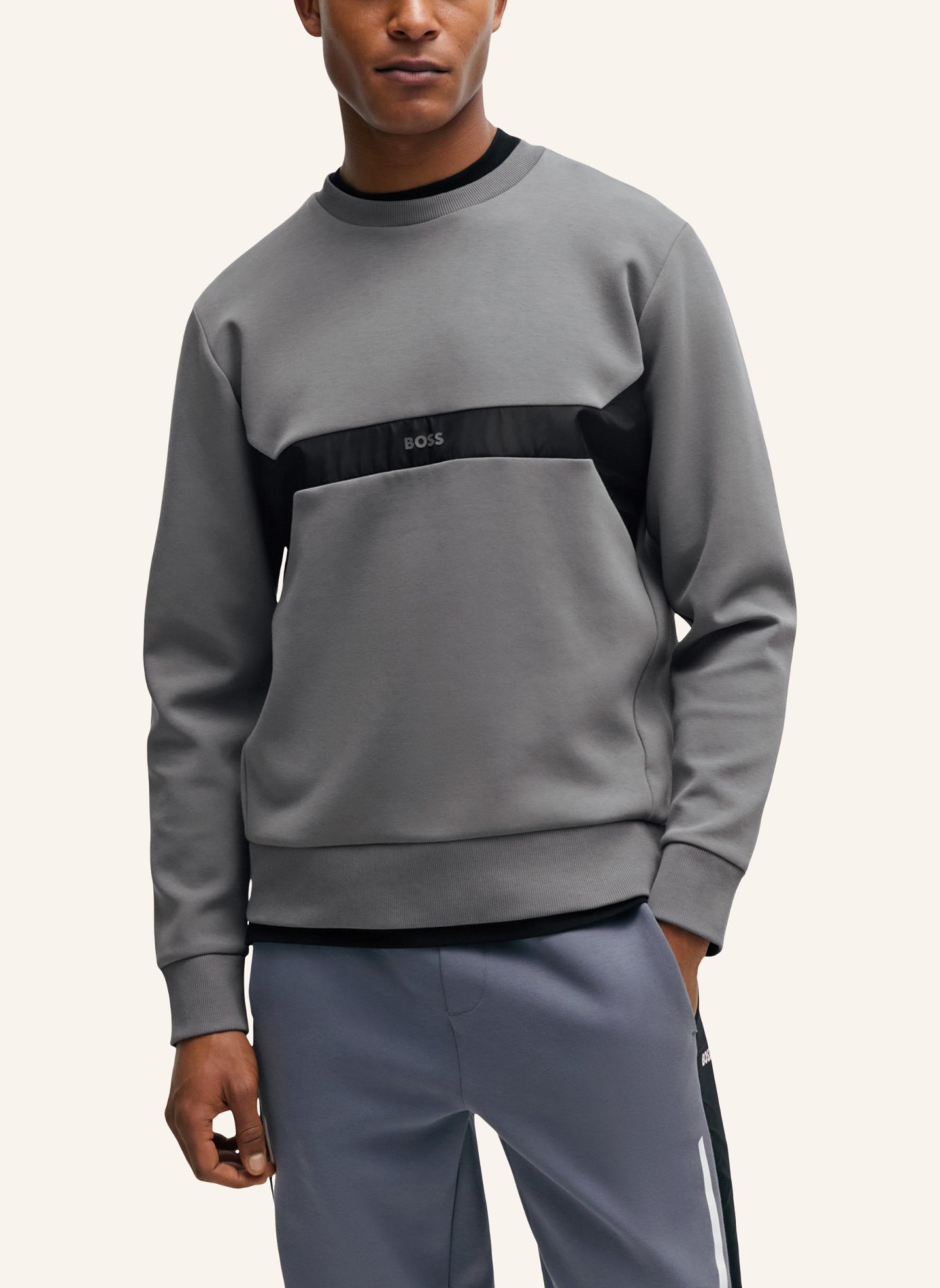 BOSS Sweatshirt SALBON Regular Fit, Farbe: GRAU (Bild 4)