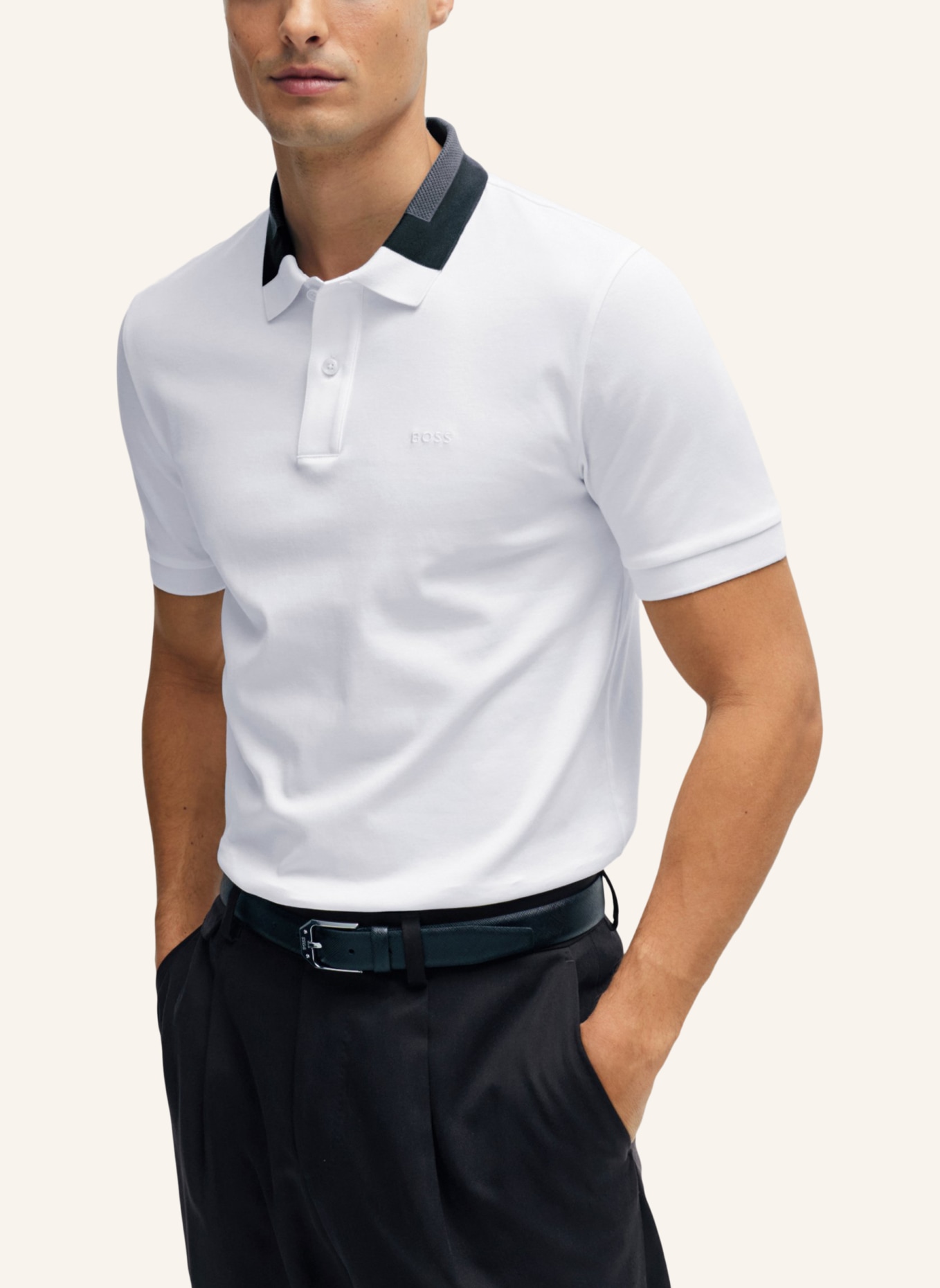 BOSS Poloshirt PHILLIPSON 116 Slim Fit, Farbe: WEISS (Bild 4)