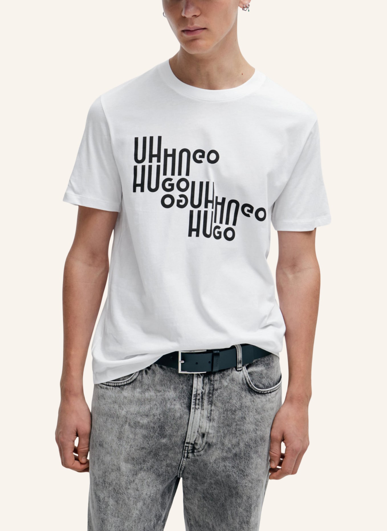 HUGO T-Shirt DAVALON Regular Fit, Farbe: WEISS (Bild 4)