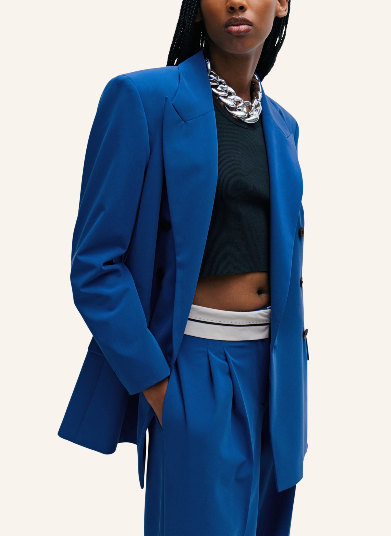HUGO Blazer AMALISA Relaxed Fit, Farbe: BLAU (Bild 4)