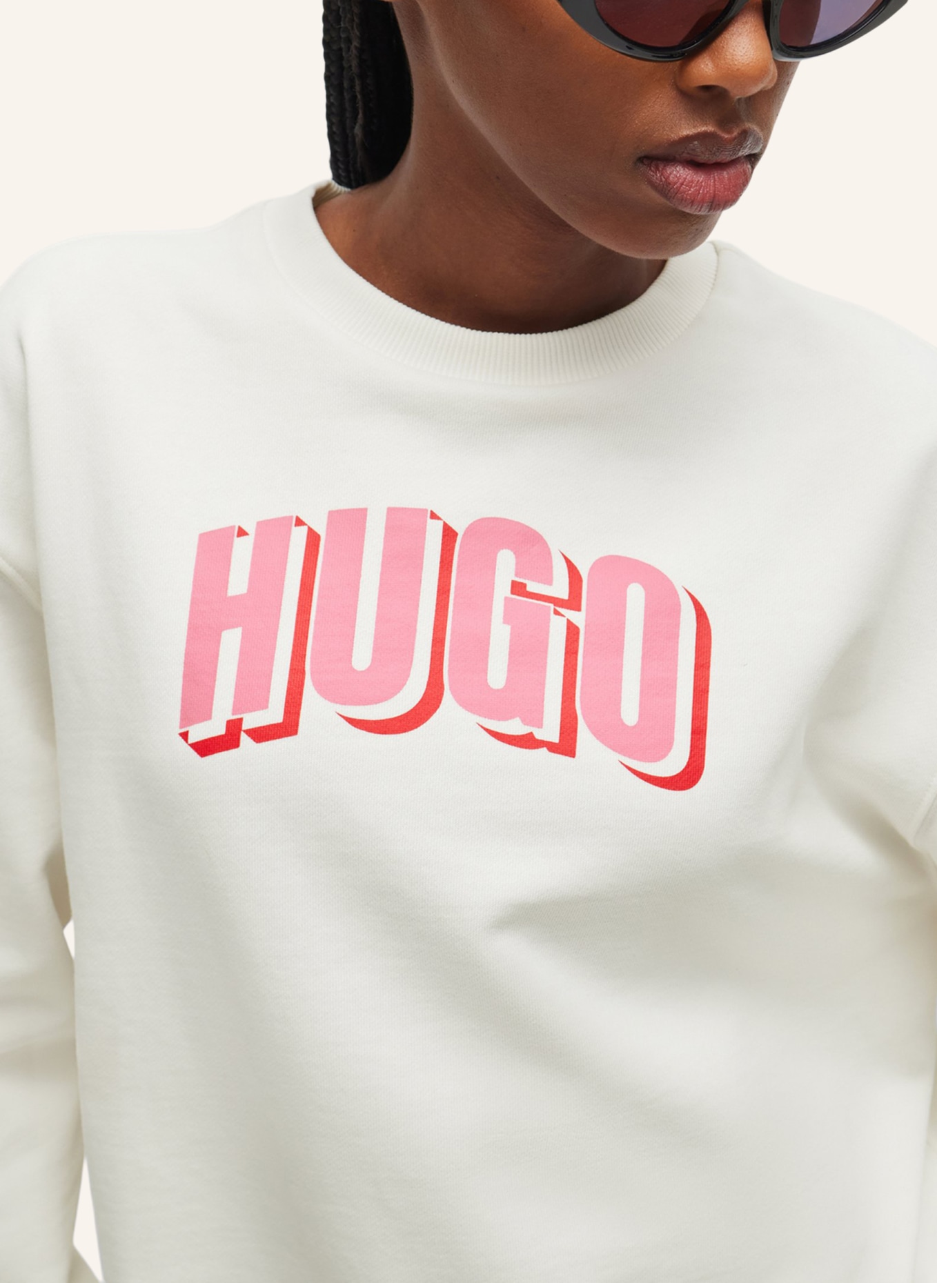 HUGO Sweatshirt DEROXINA Oversize Fit, Farbe: WEISS (Bild 3)