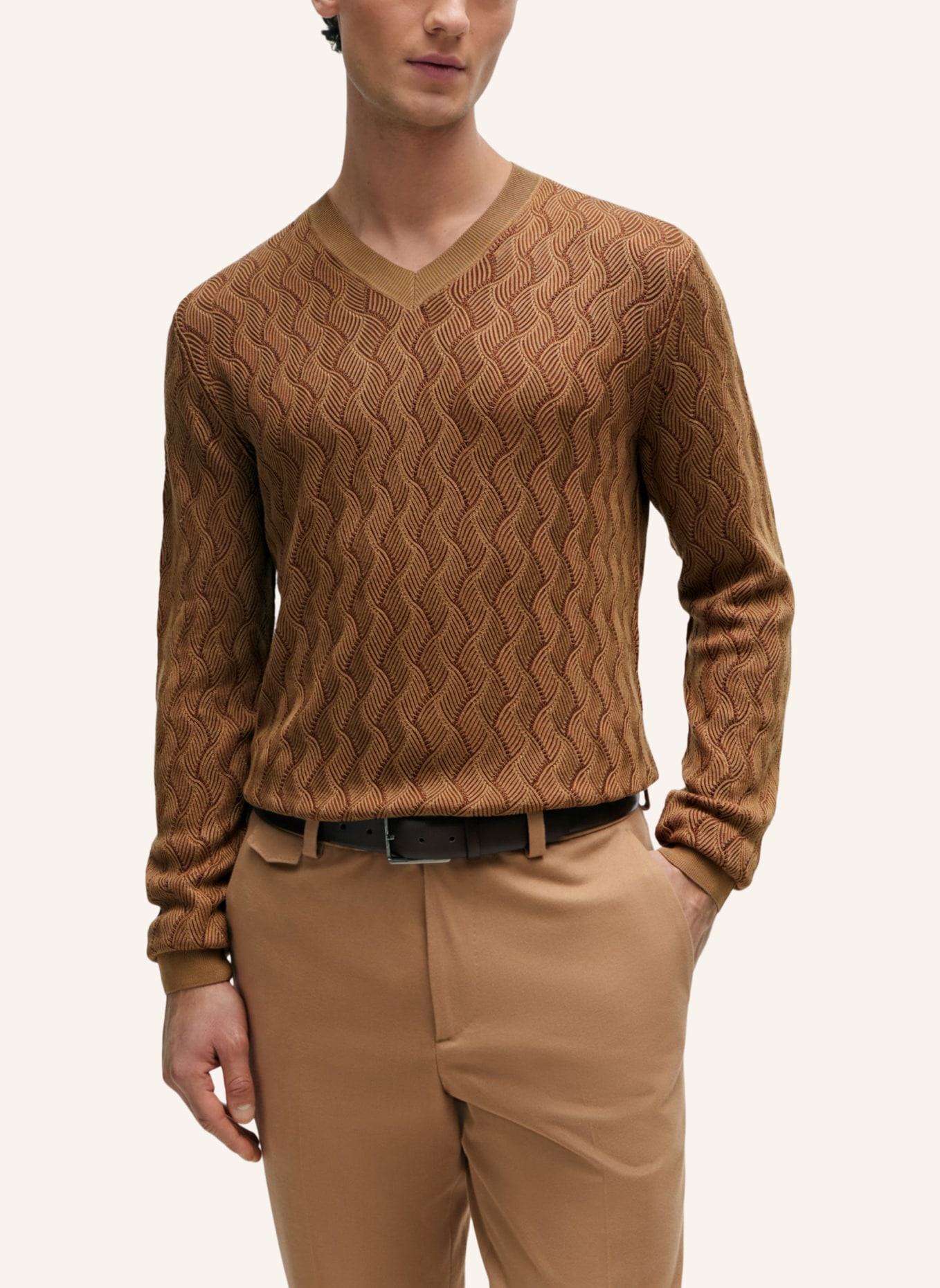 BOSS Pullover L-PRIMO Regular Fit, Farbe: BEIGE (Bild 4)
