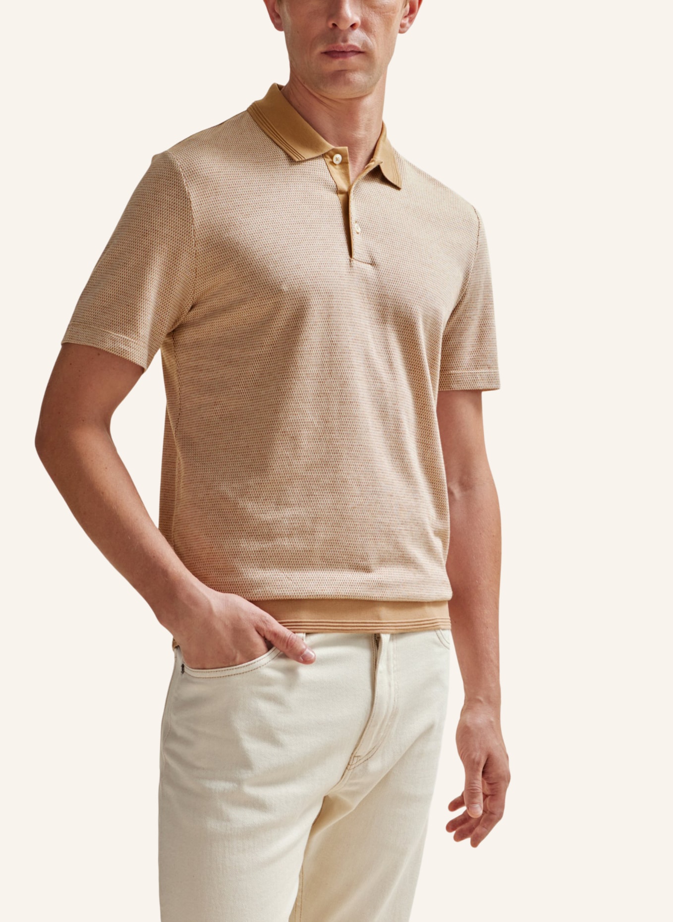 BOSS Poloshirt L-PERRY 58 Regular Fit, Farbe: BEIGE (Bild 4)