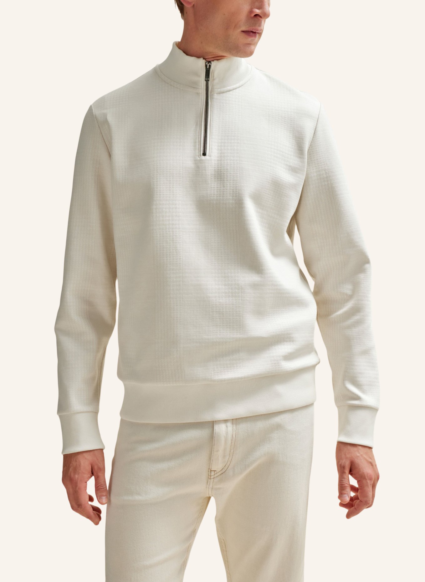 BOSS Sweatshirt L-SANTOS 07 Regular Fit, Farbe: WEISS (Bild 4)