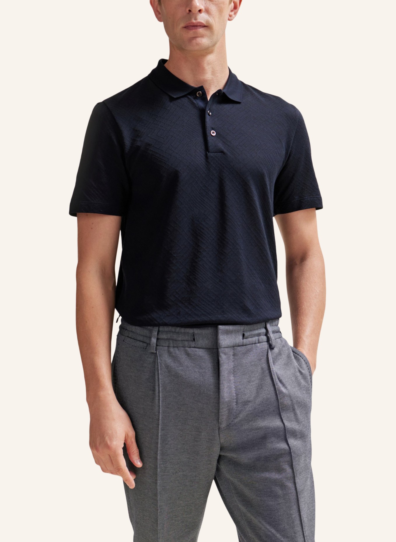 BOSS Poloshirt L-PERRY 59 Regular Fit, Farbe: DUNKELBLAU (Bild 4)